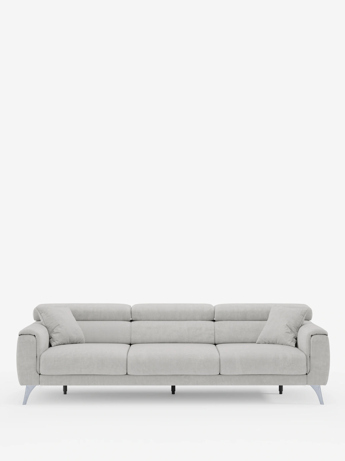 Caravaggio Sofa für 4 Personen mit drei ausziehbaren Sitzen und verstellbaren Kopfstützen aus fleckenabweisendem Stoff