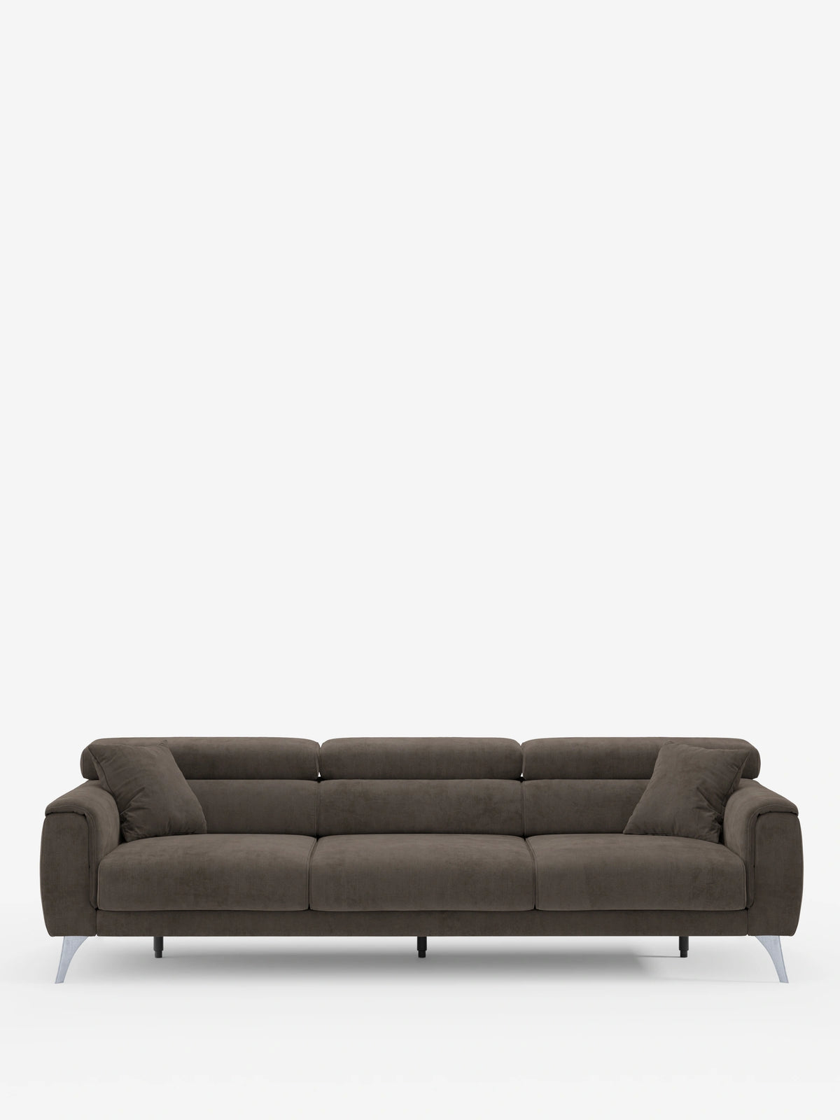 Caravaggio Sofa für 4 Personen mit drei ausziehbaren Sitzen und verstellbaren Kopfstützen aus fleckenabweisendem Stoff