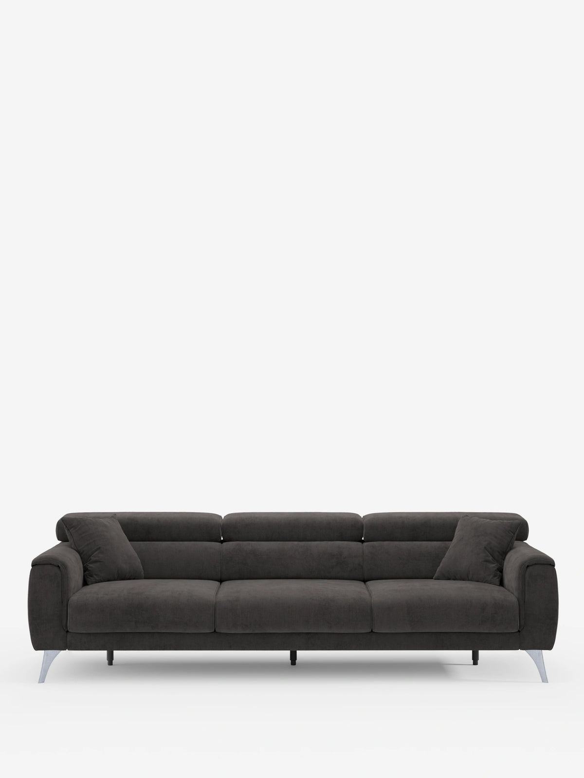Caravaggio Sofa für 4 Personen mit drei ausziehbaren Sitzen und verstellbaren Kopfstützen aus fleckenabweisendem Stoff