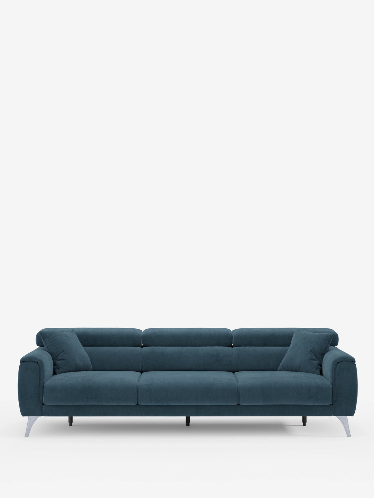 Caravaggio Sofa für 4 Personen mit drei ausziehbaren Sitzen und verstellbaren Kopfstützen aus fleckenabweisendem Stoff