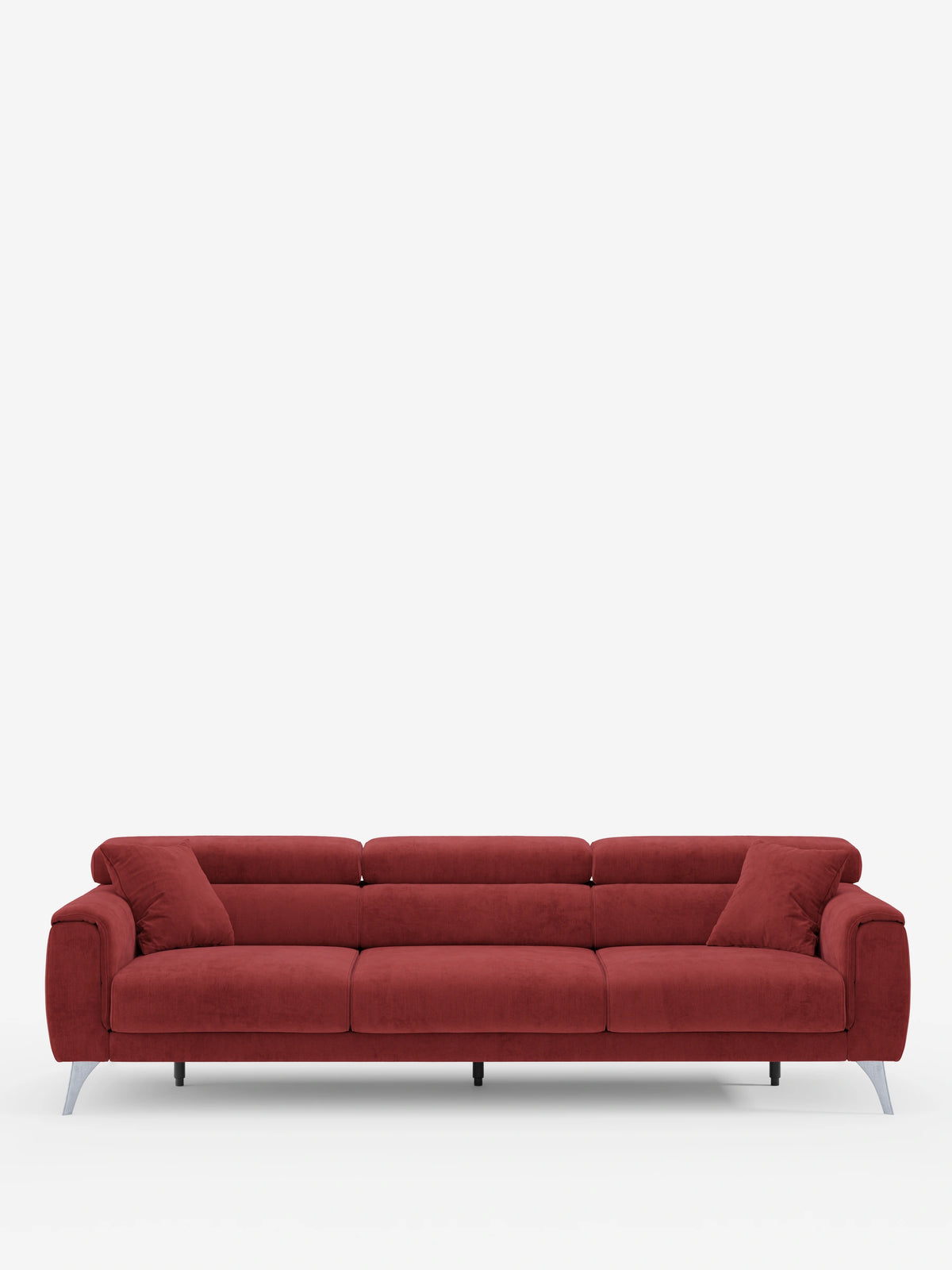 Caravaggio Sofa für 4 Personen mit drei ausziehbaren Sitzen und verstellbaren Kopfstützen aus fleckenabweisendem Stoff