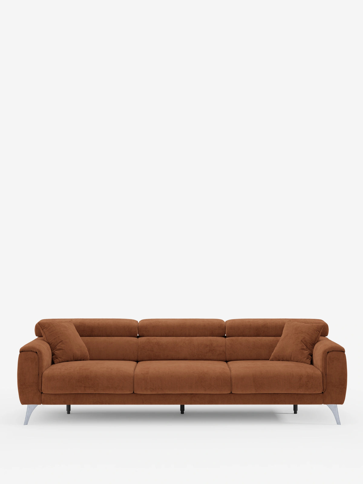 Caravaggio Sofa für 4 Personen mit drei ausziehbaren Sitzen und verstellbaren Kopfstützen aus fleckenabweisendem Stoff