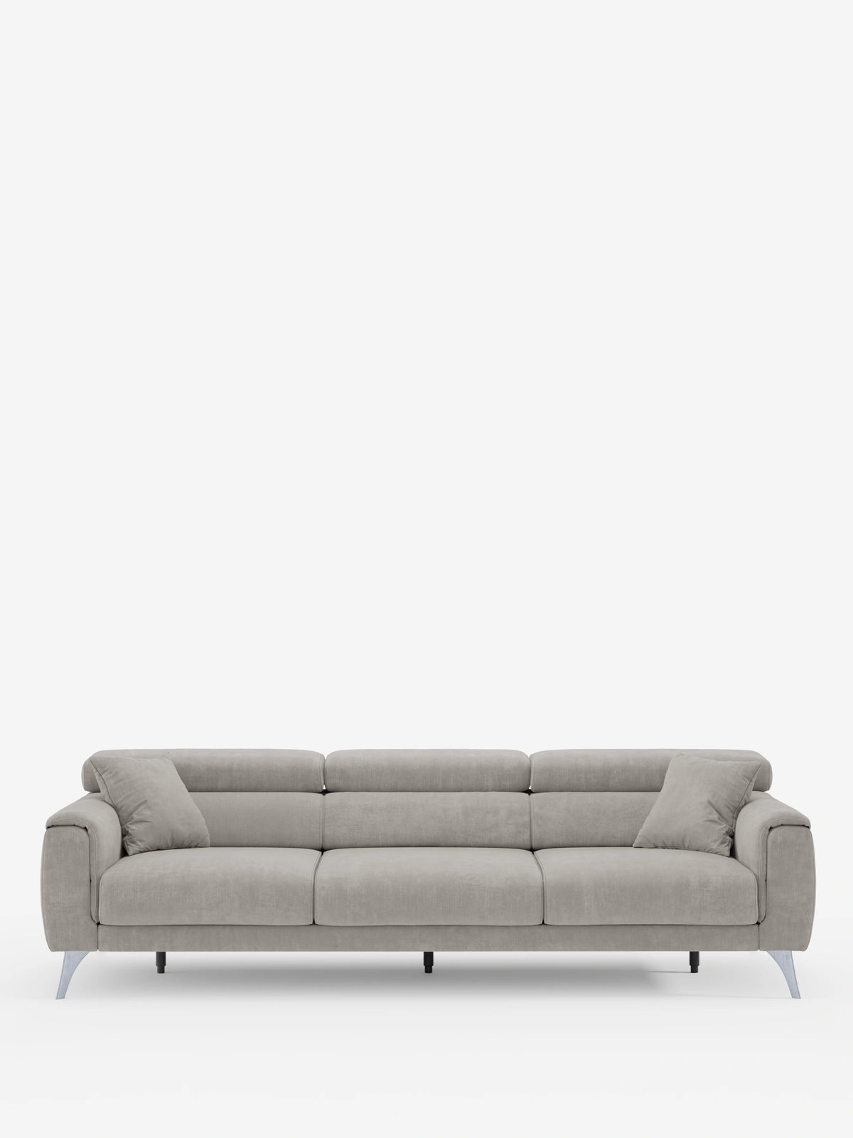 Caravaggio Sofa für 4 Personen mit drei ausziehbaren Sitzen und verstellbaren Kopfstützen aus fleckenabweisendem Stoff