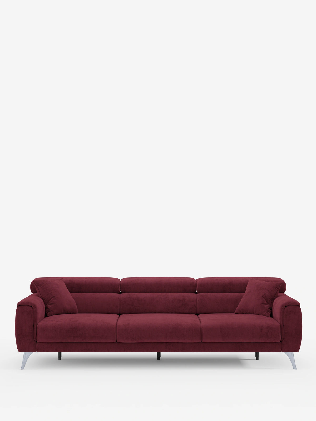 Caravaggio Sofa für 4 Personen mit drei ausziehbaren Sitzen und verstellbaren Kopfstützen aus fleckenabweisendem Stoff