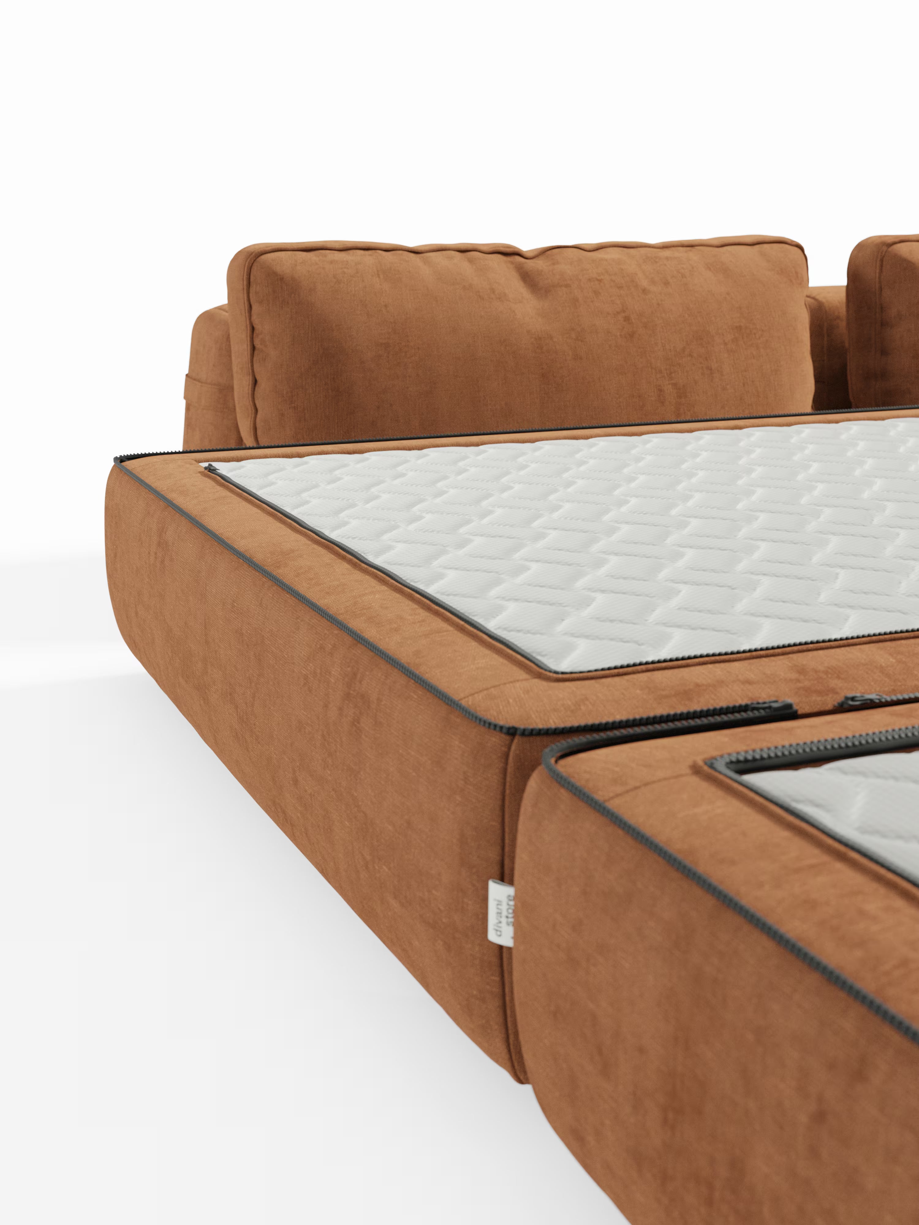 Rift Divano letto matrimoniale 3 posti moderno in tessuto smacchiabile – materasso 22 cm memory e schienali mobili