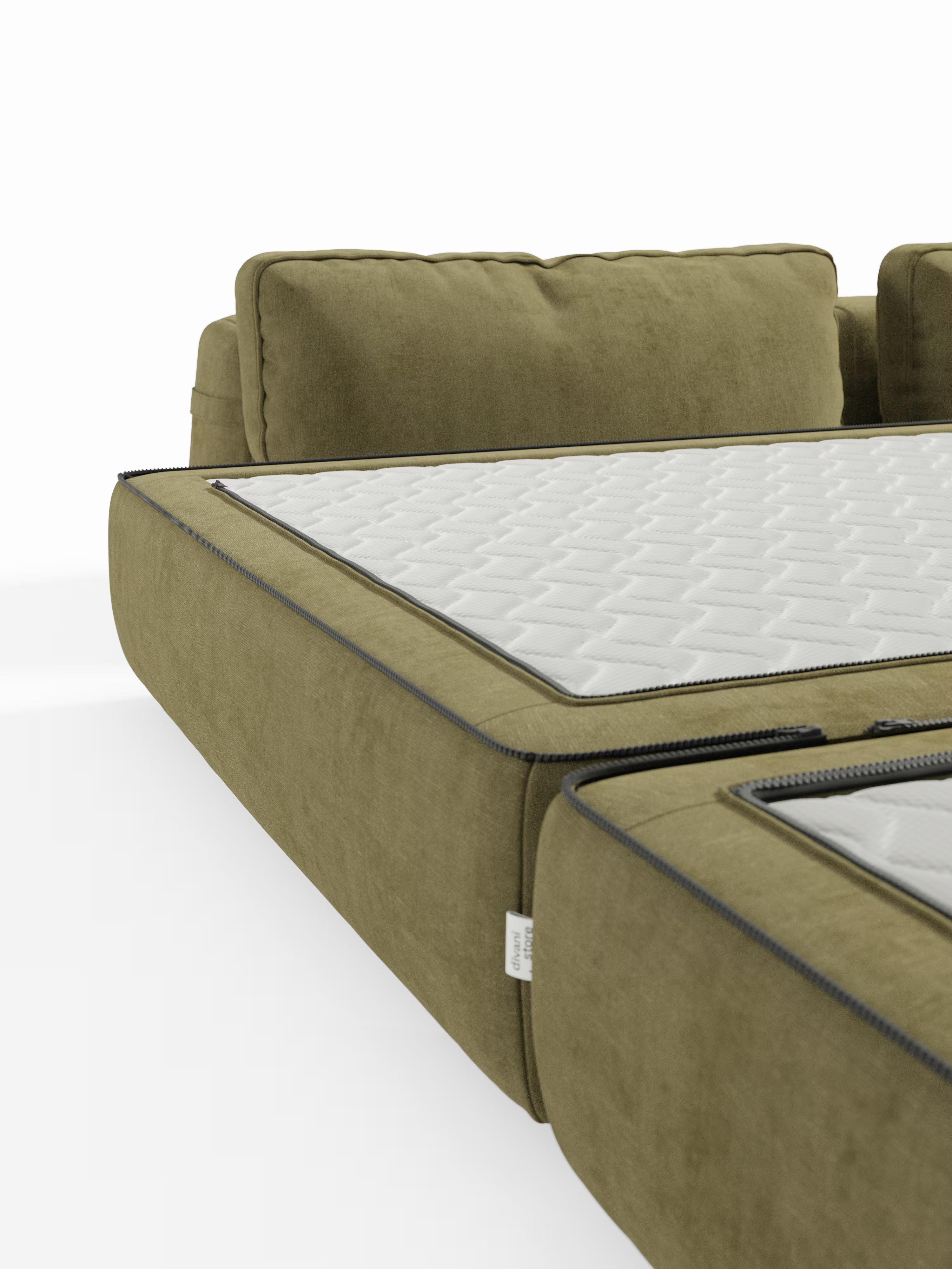 Rift Divano letto matrimoniale 3 posti moderno in tessuto smacchiabile – materasso 22 cm memory e schienali mobili