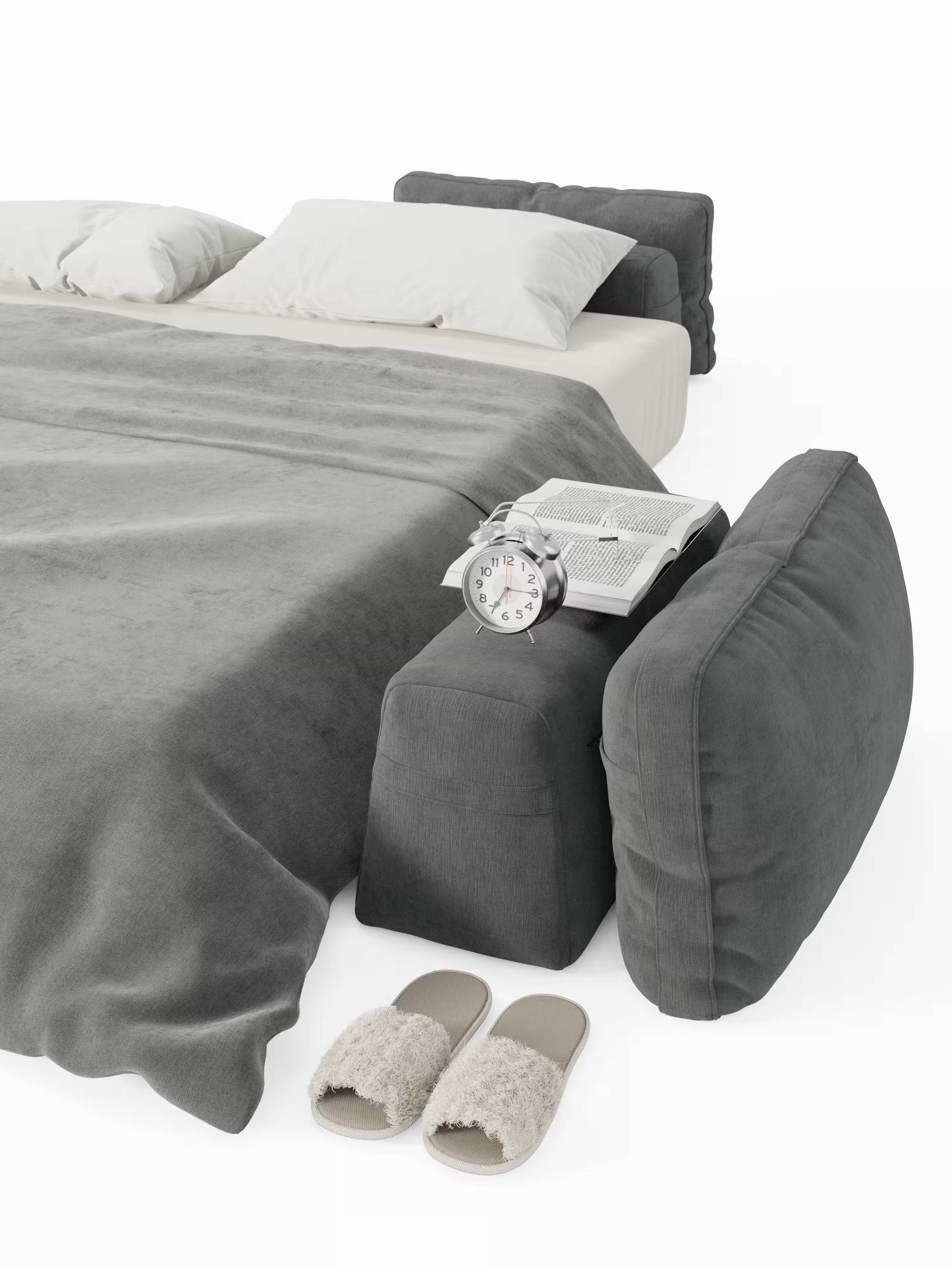 Rift Divano letto matrimoniale 3 posti moderno in tessuto smacchiabile – materasso 22 cm memory e schienali mobili