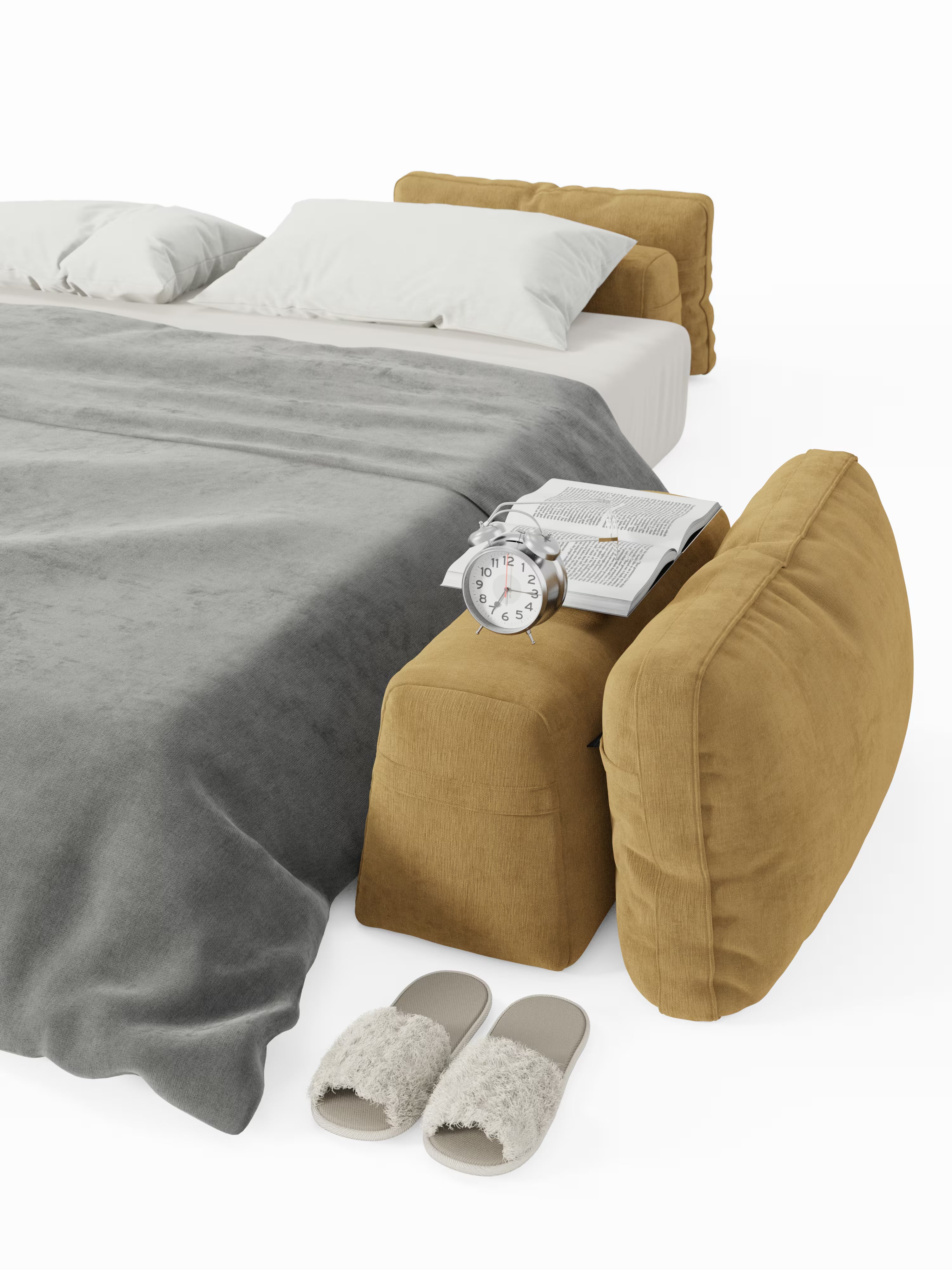 Rift Divano letto matrimoniale 3 posti moderno in tessuto smacchiabile – materasso 22 cm memory e schienali mobili