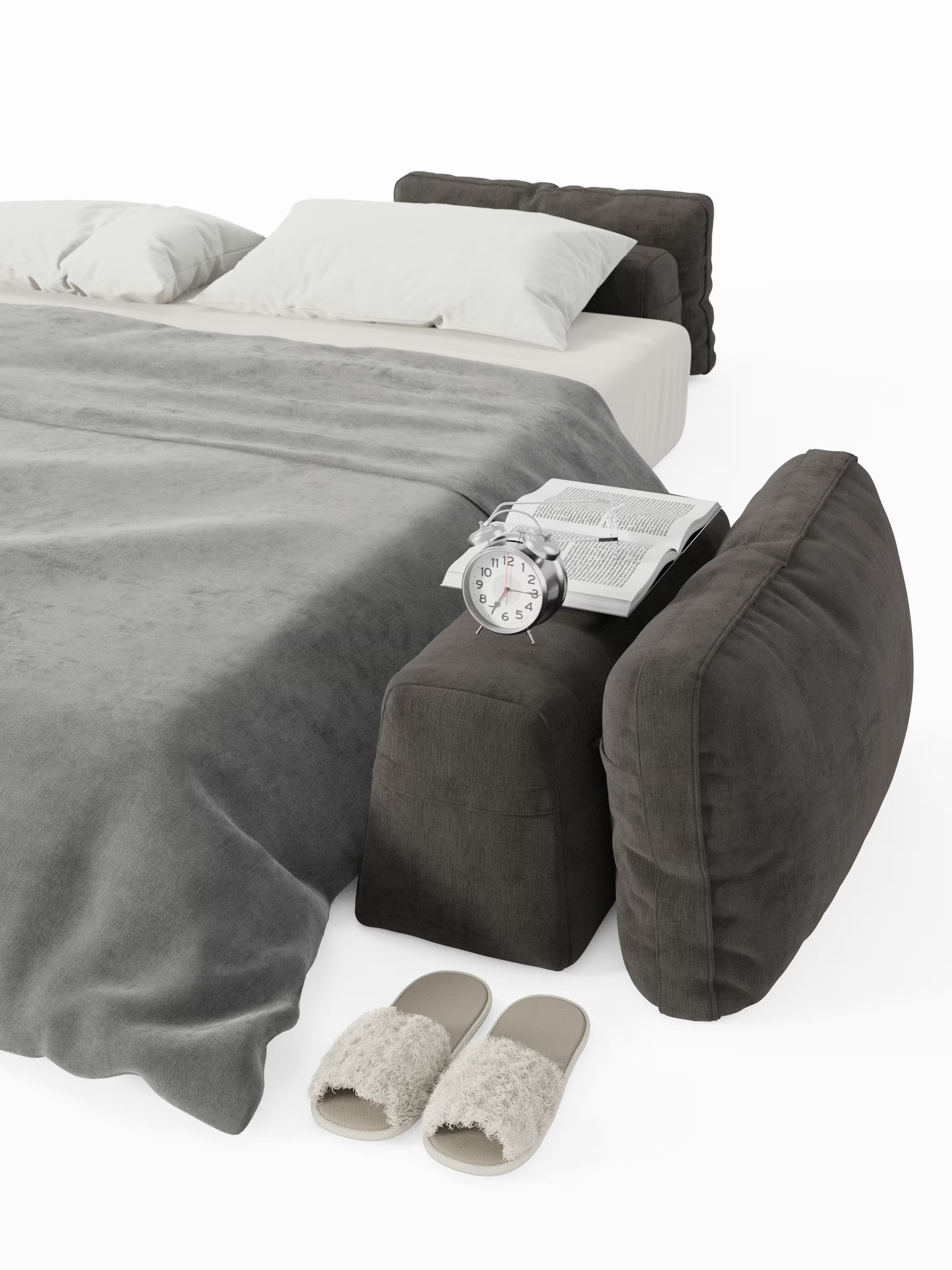 Rift Divano letto matrimoniale 3 posti moderno in tessuto smacchiabile – materasso 22 cm memory e schienali mobili