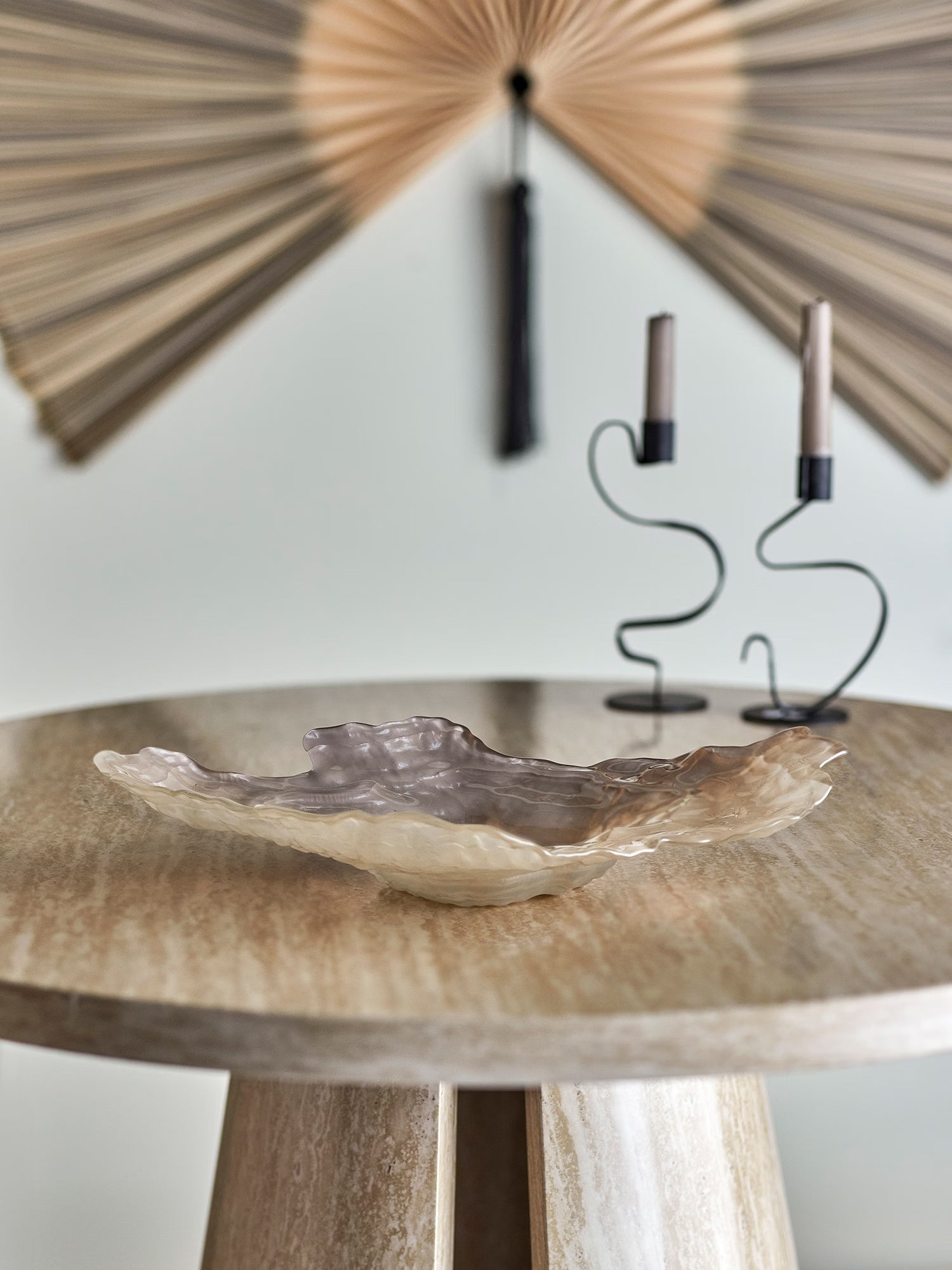 Aiku cuenco centro de mesa de vidrio natural con diseño orgánico