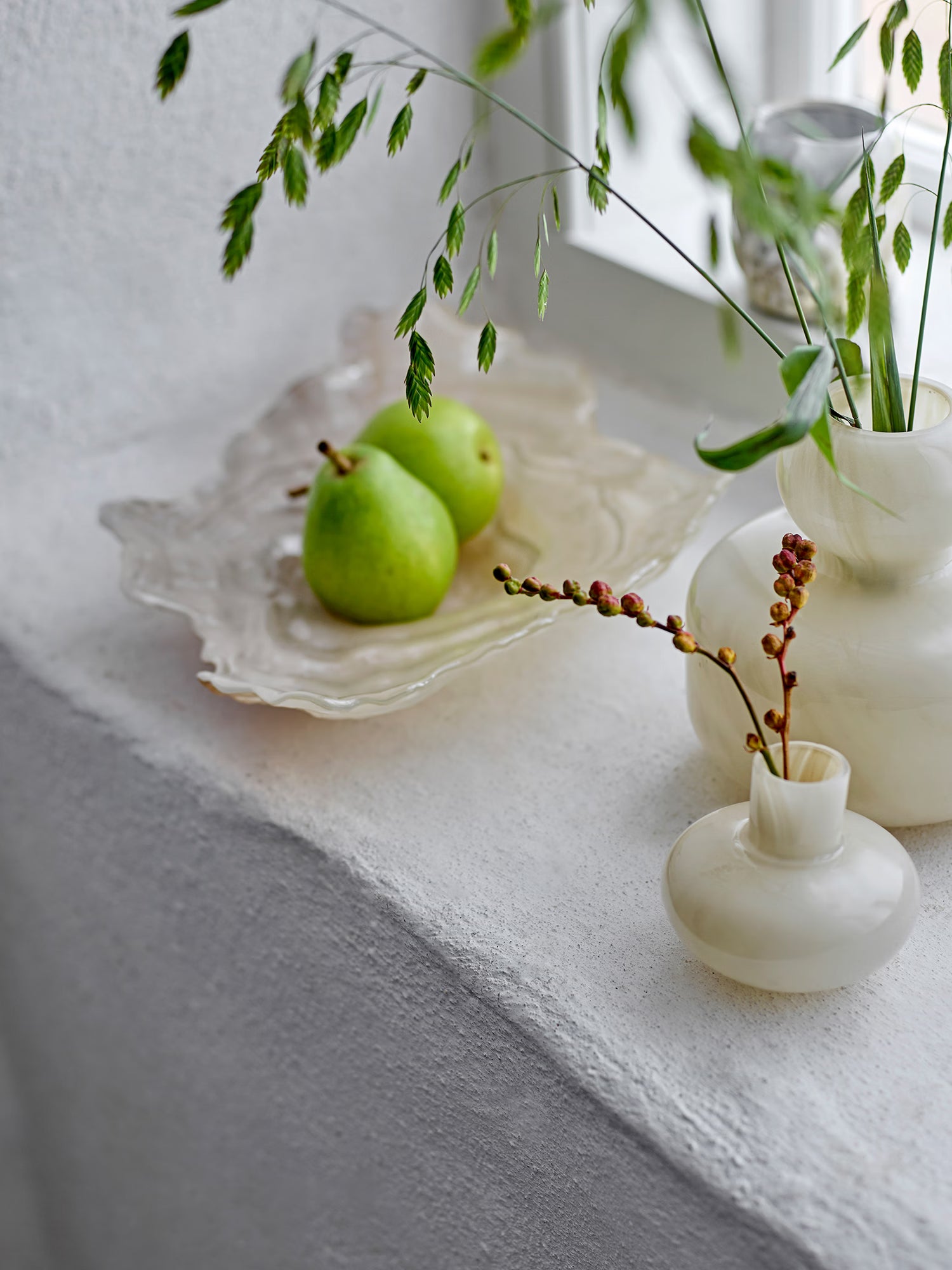 Aiku cuenco centro de mesa de vidrio natural con diseño orgánico