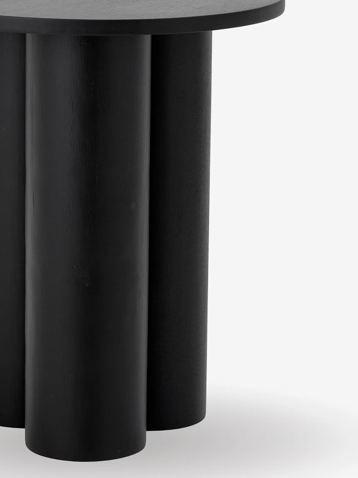 AIO Tavolino da salotto rotondo in MDF nero con gambe cilindriche