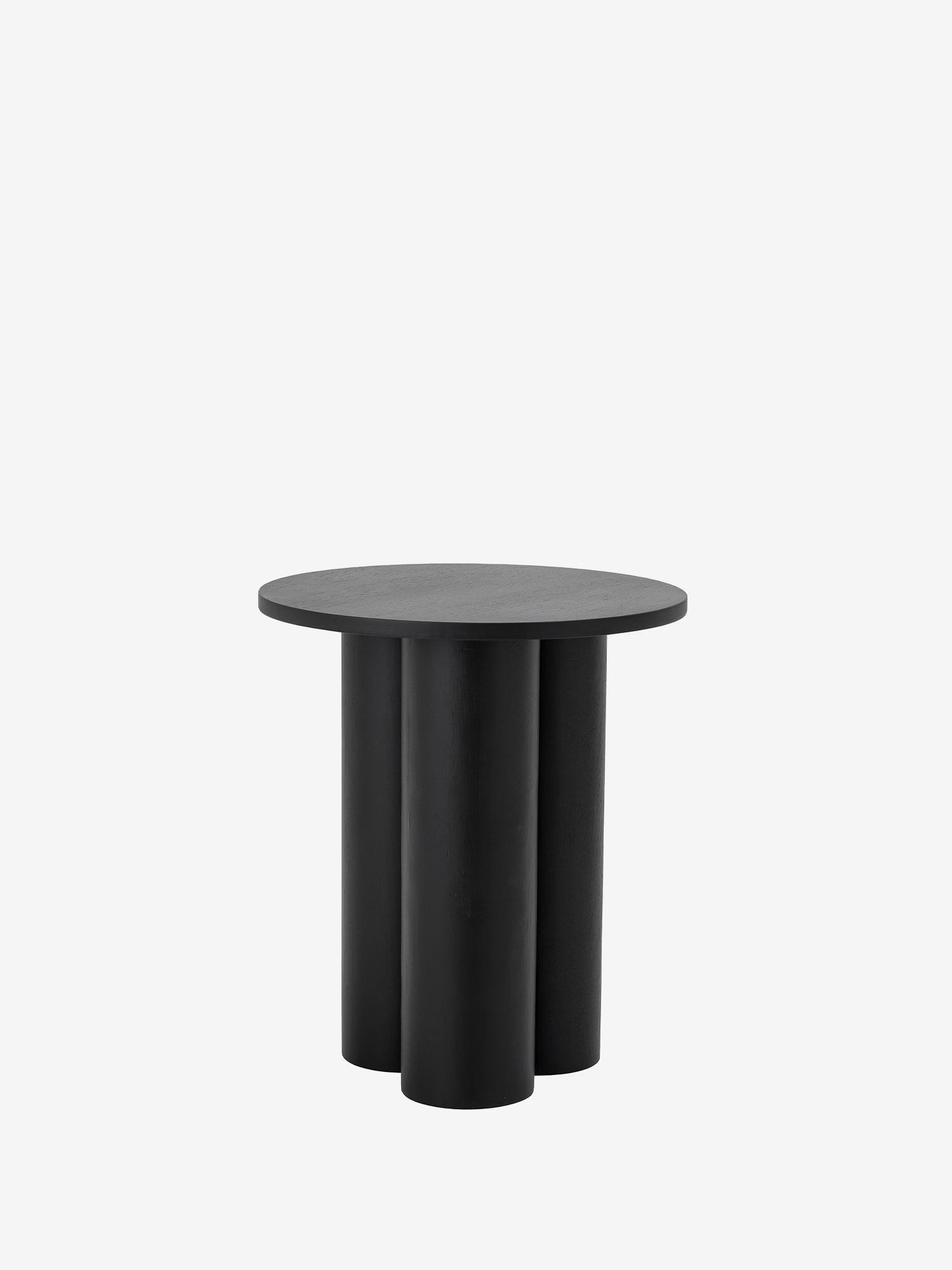 AIO Round coffee table in black MDF with cylindrical legs