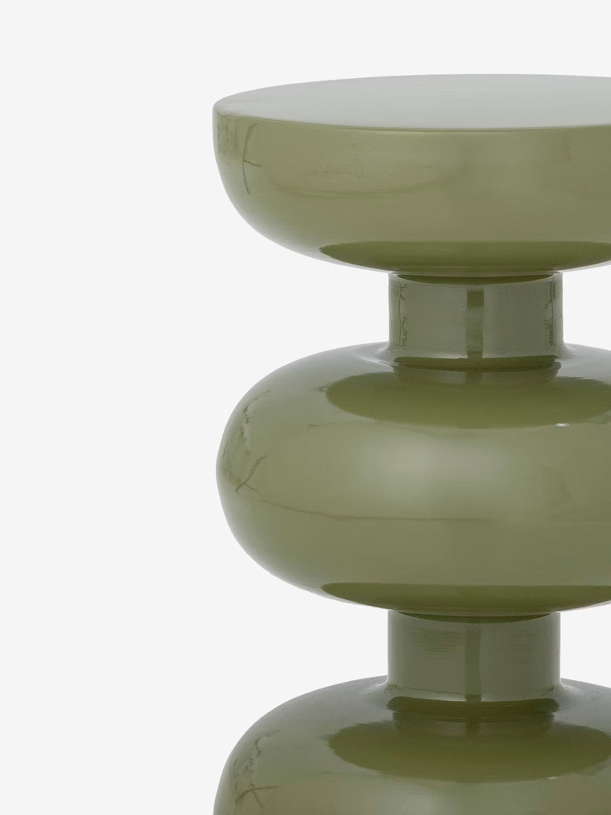 Alba Mesita redonda en metal verde Ø33,5 cm - diseño escultórico moderno