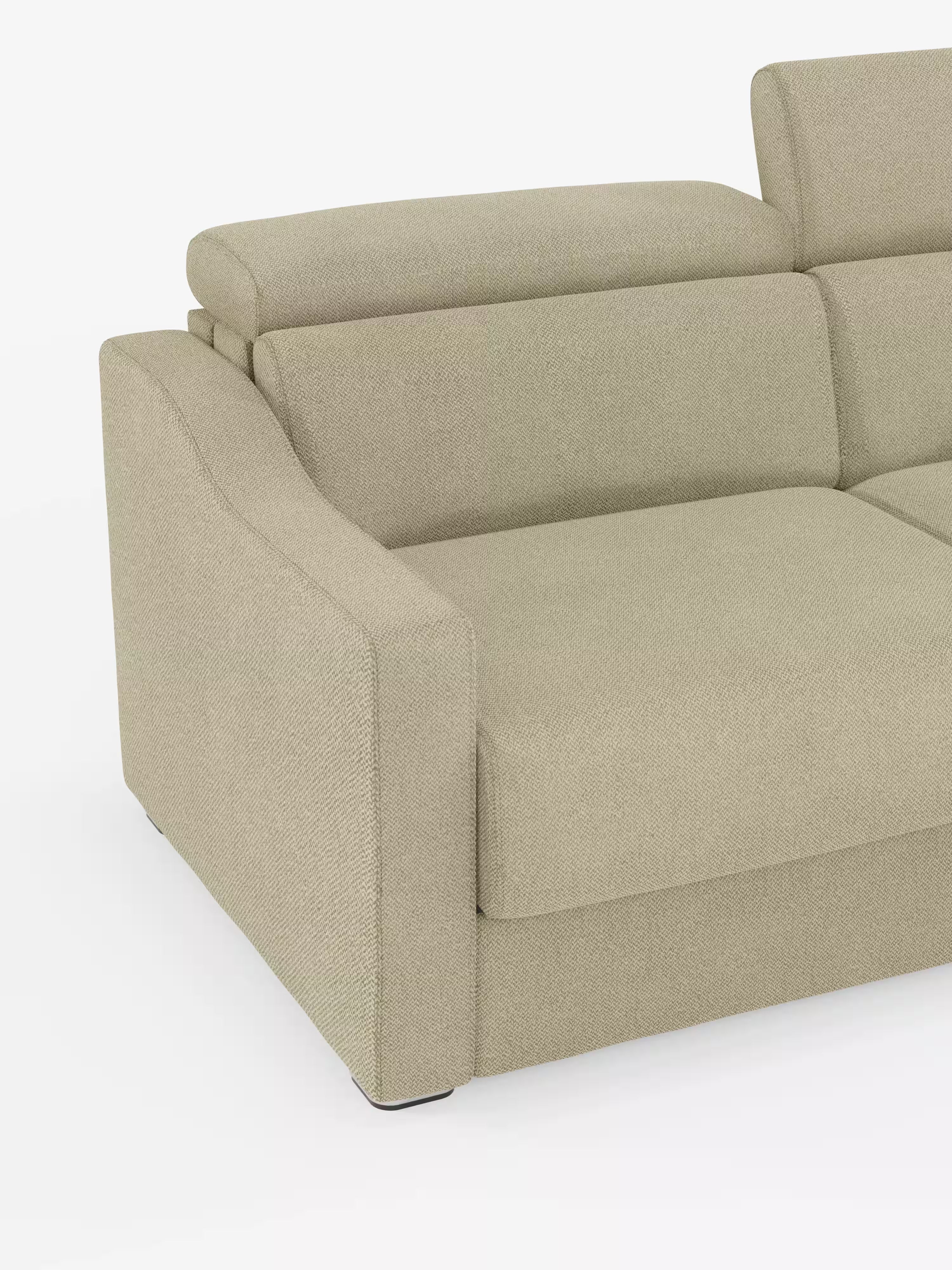 Amber sofá cama moderno en tejido antimanchas verde - desenfundable y con reposacabezas reclinables