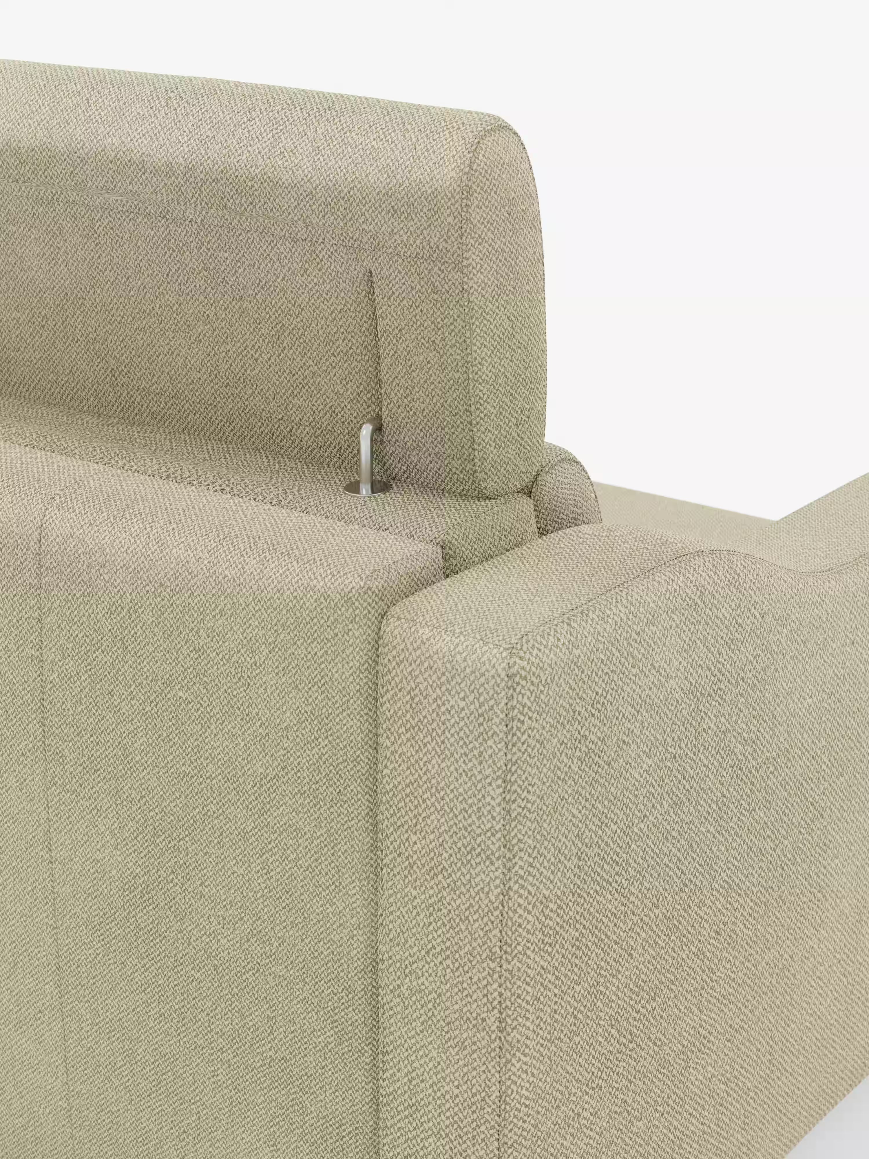 Amber sofá cama moderno en tejido antimanchas verde - desenfundable y con reposacabezas reclinables