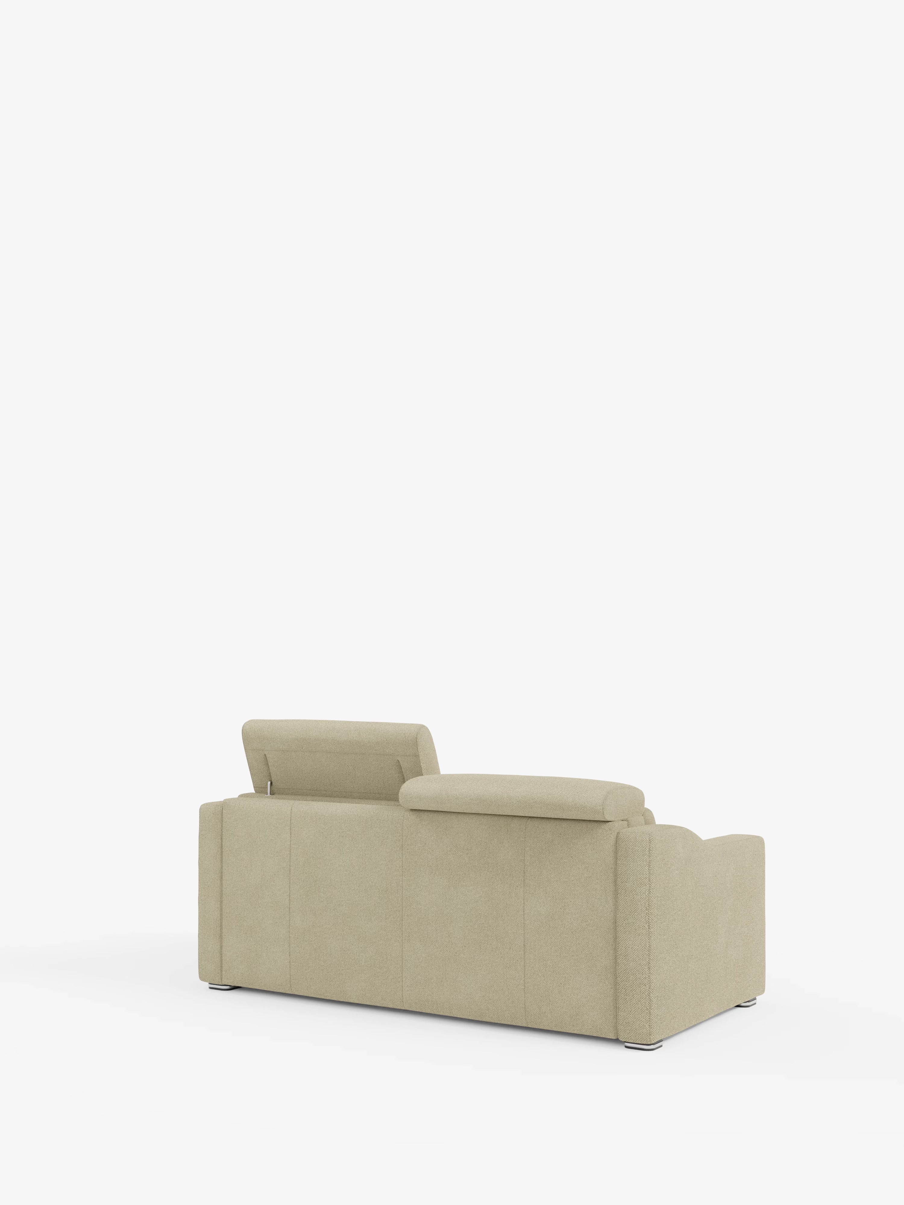 Amber sofá cama moderno en tejido antimanchas verde - desenfundable y con reposacabezas reclinables