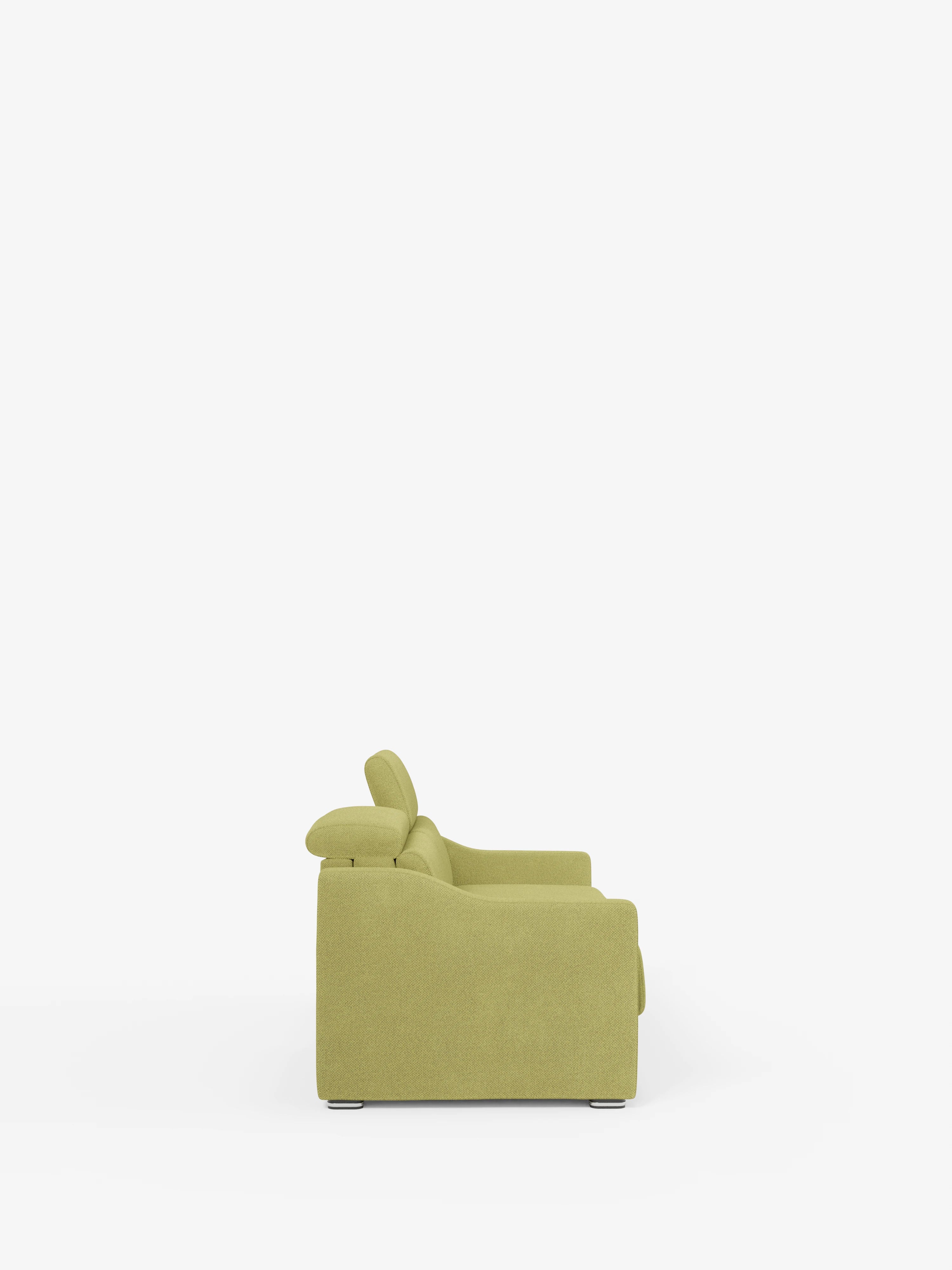 Amber sofá cama moderno en tejido antimanchas verde - desenfundable y con reposacabezas reclinables
