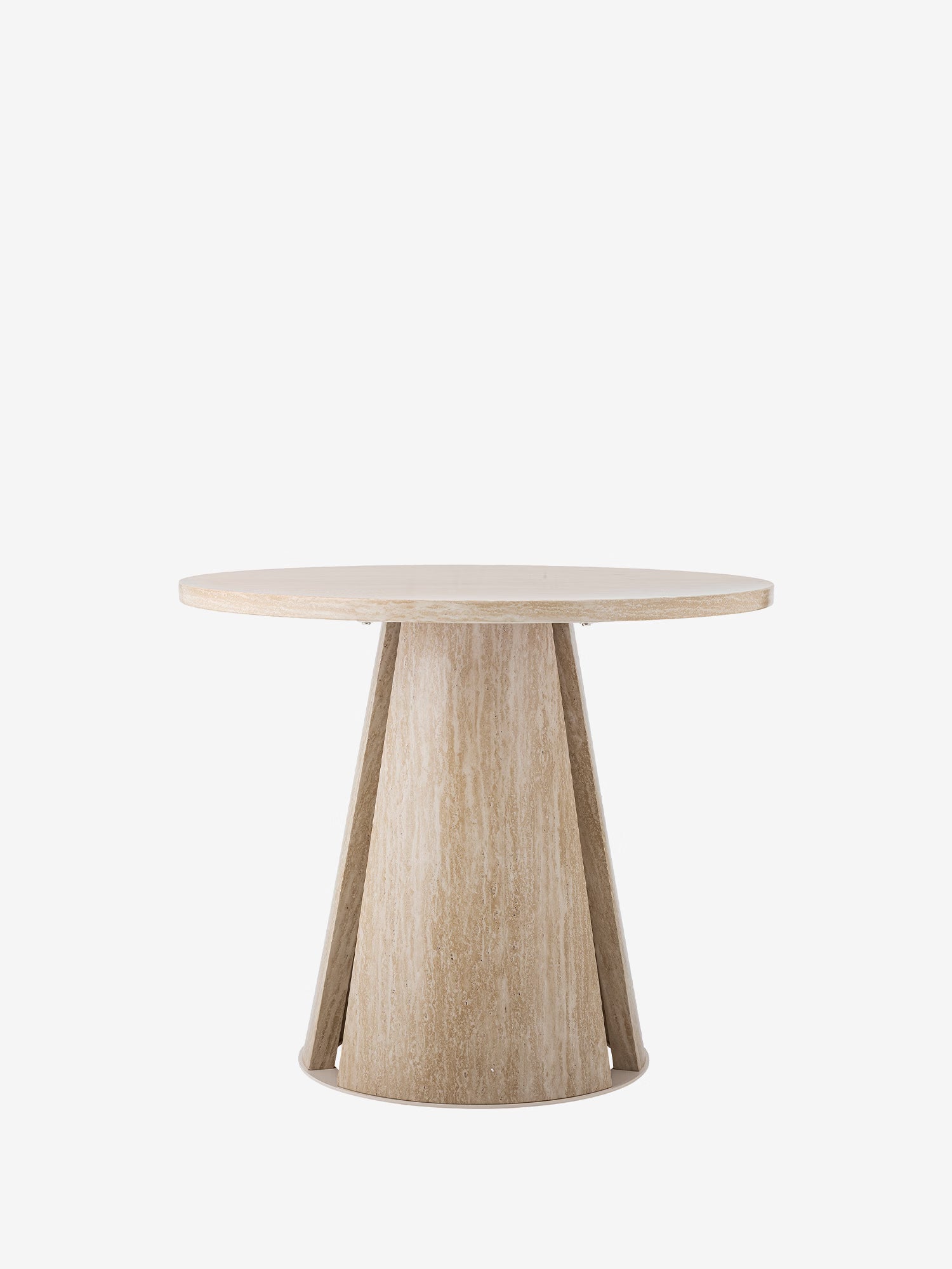 Ames Round dining table in MDF with natural travertine effect Ø90 cm