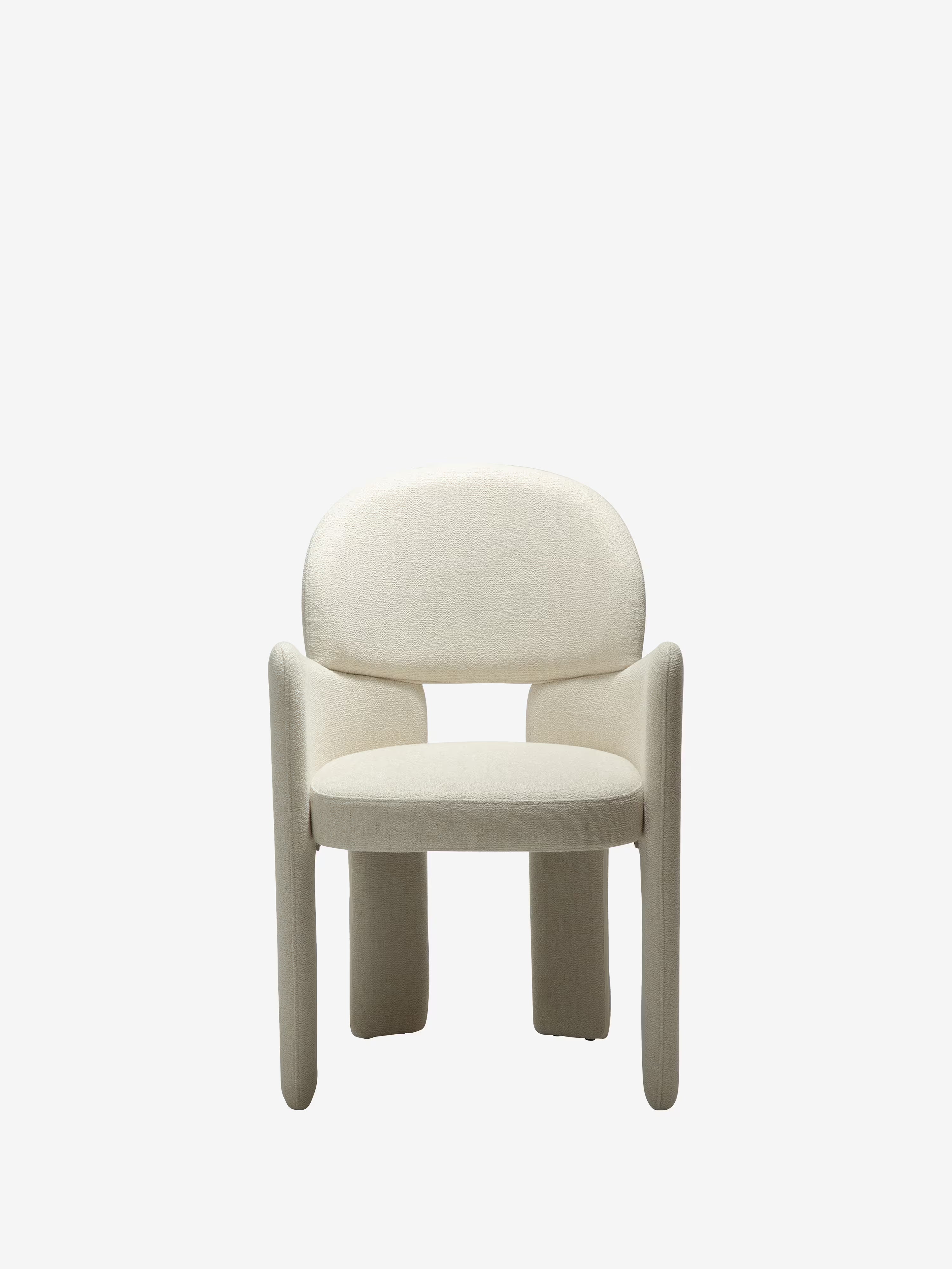Aole silla en bouclé de diseño escultórico - sillón para comedor en varios colores