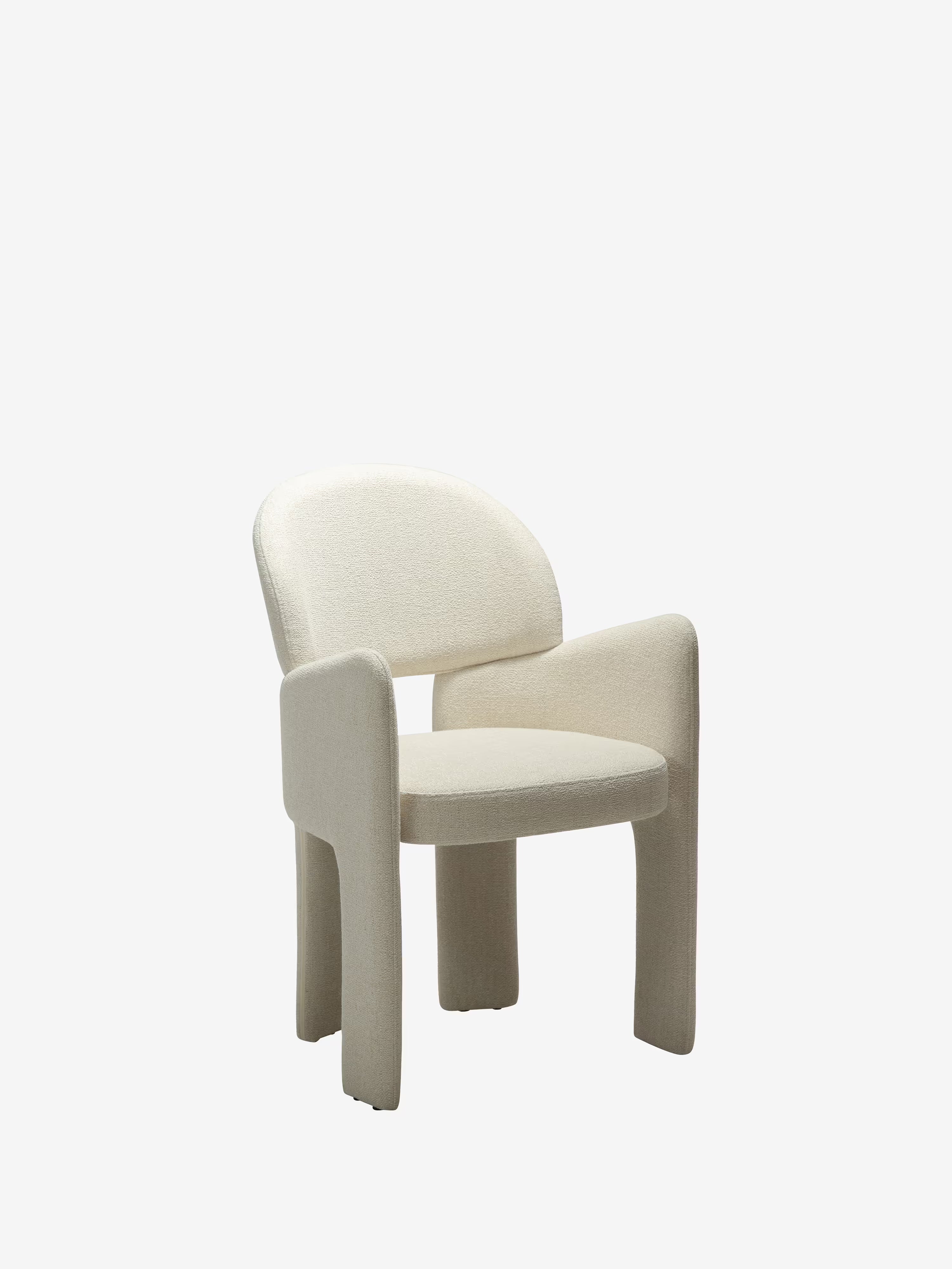 Aole bouclé chair with sculptural design - dining armchair in various colors