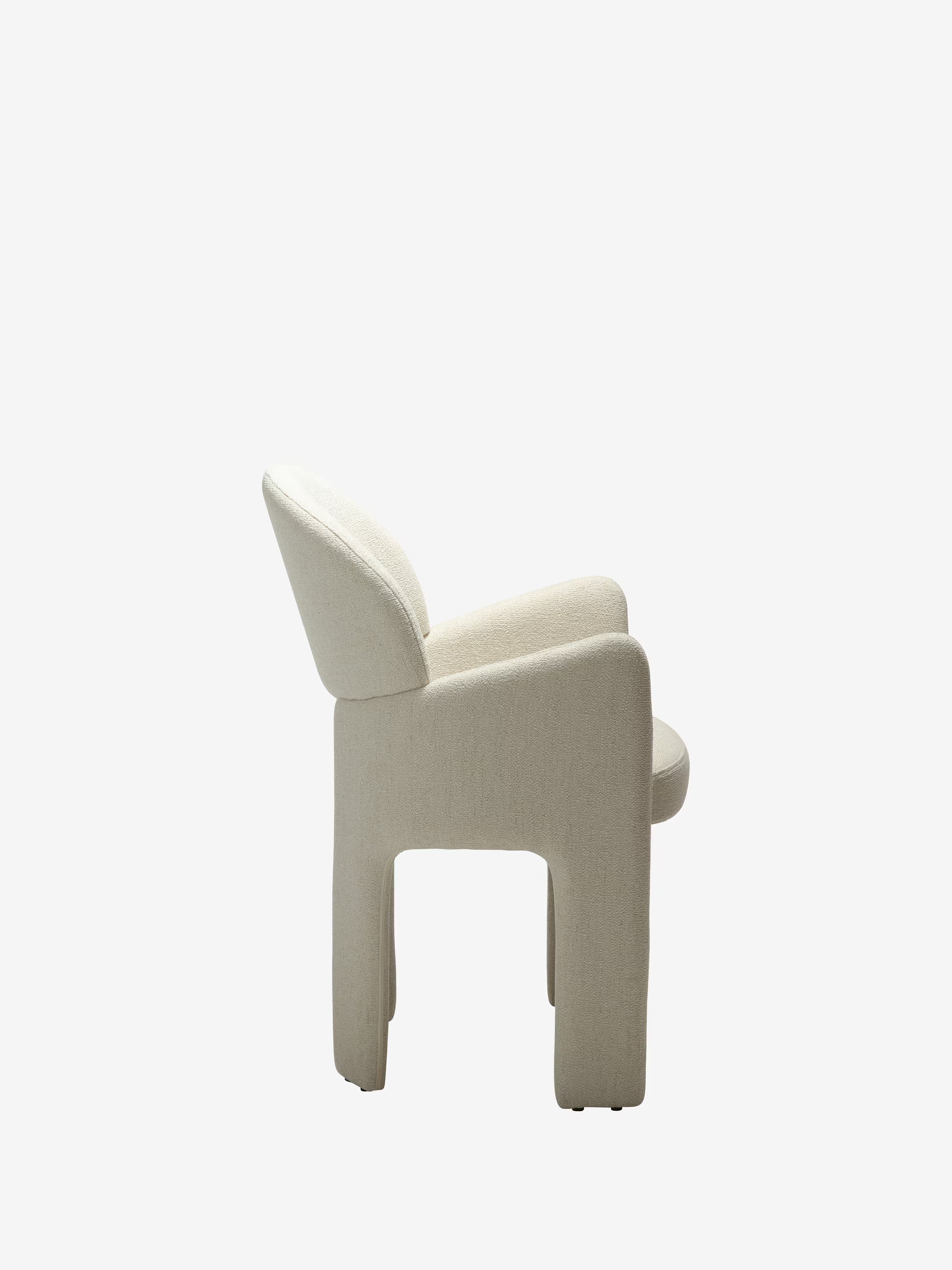 Aole silla en bouclé de diseño escultórico - sillón para comedor en varios colores