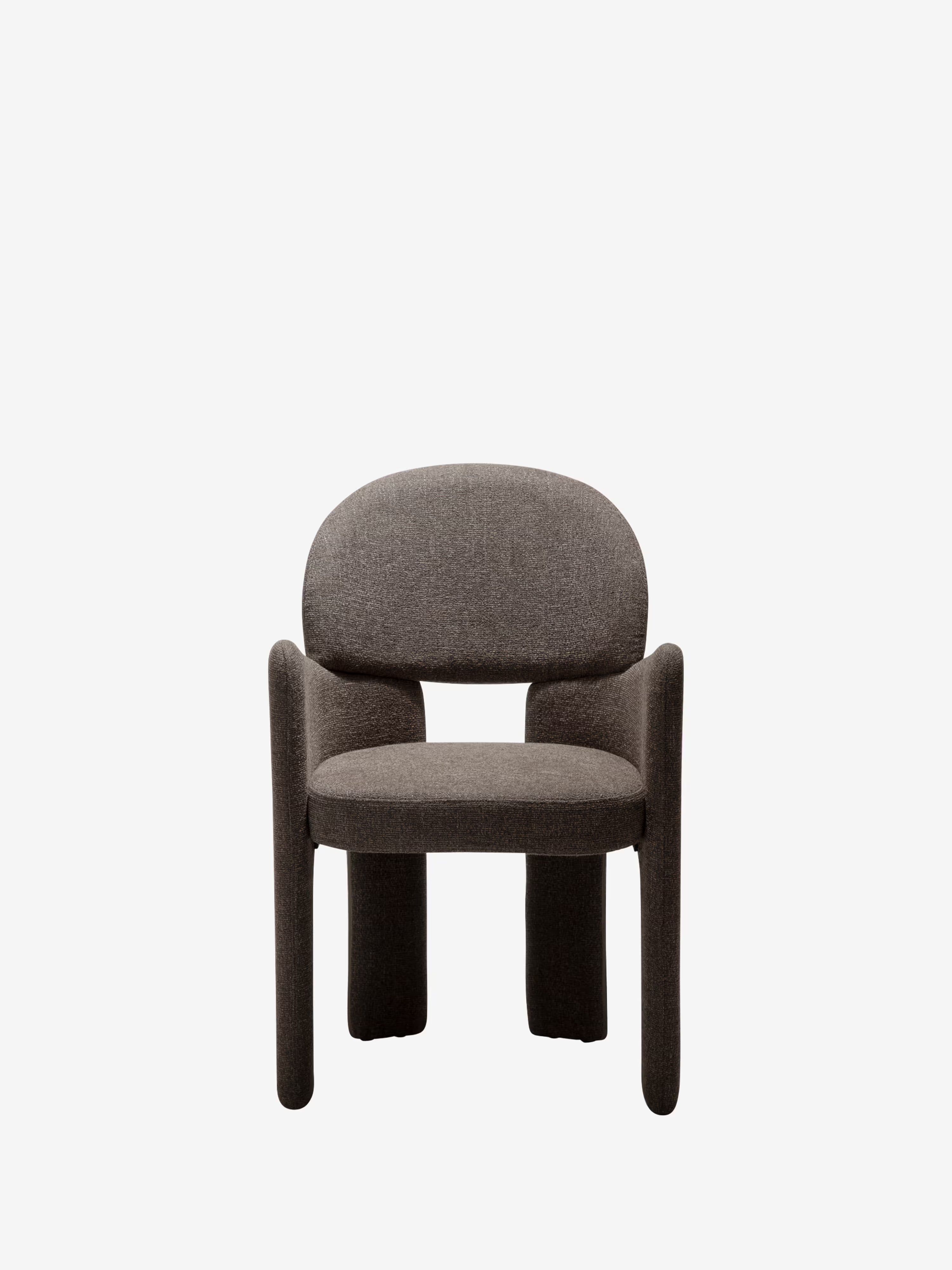 Aole silla en bouclé de diseño escultórico - sillón para comedor en varios colores