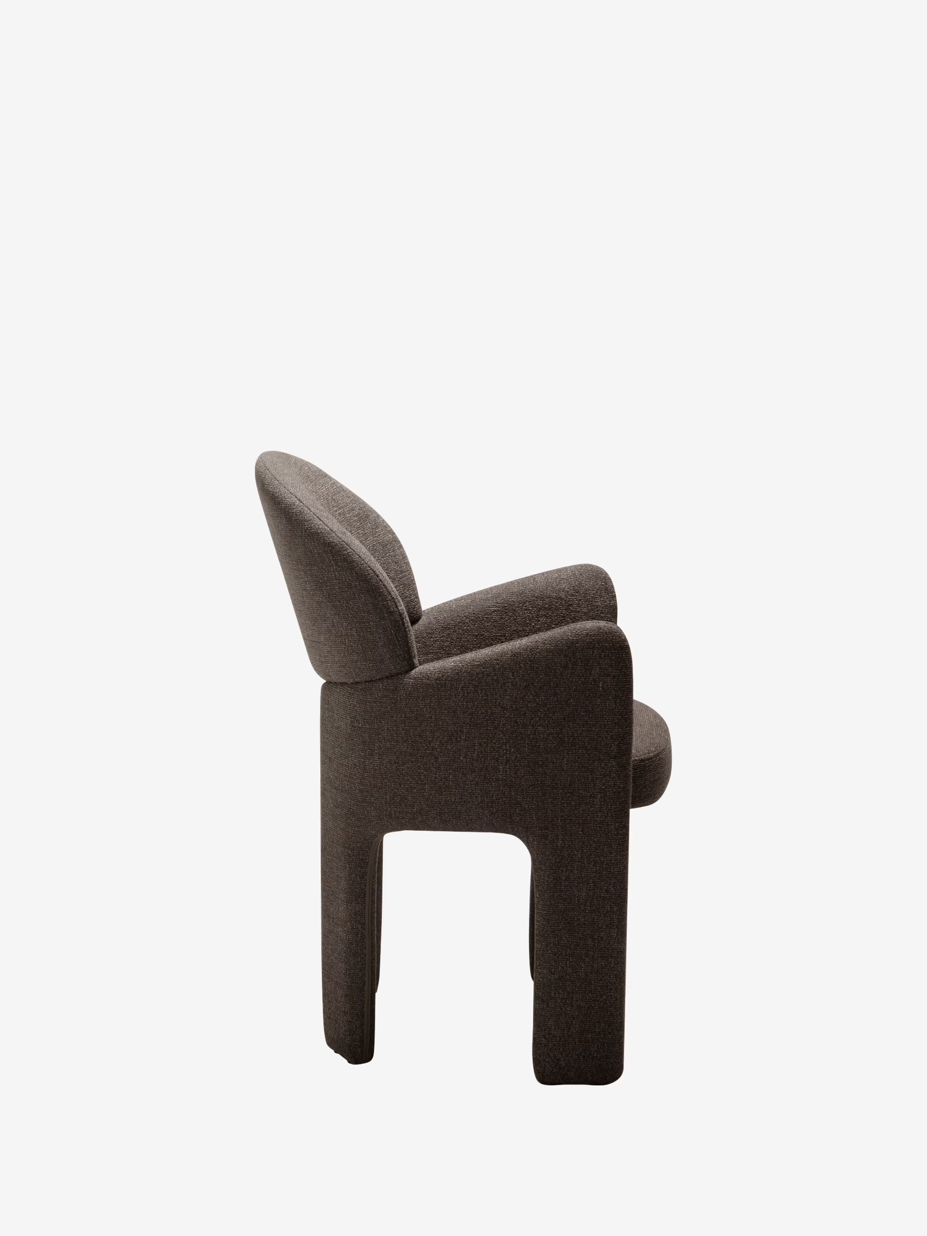 Aole silla en bouclé de diseño escultórico - sillón para comedor en varios colores