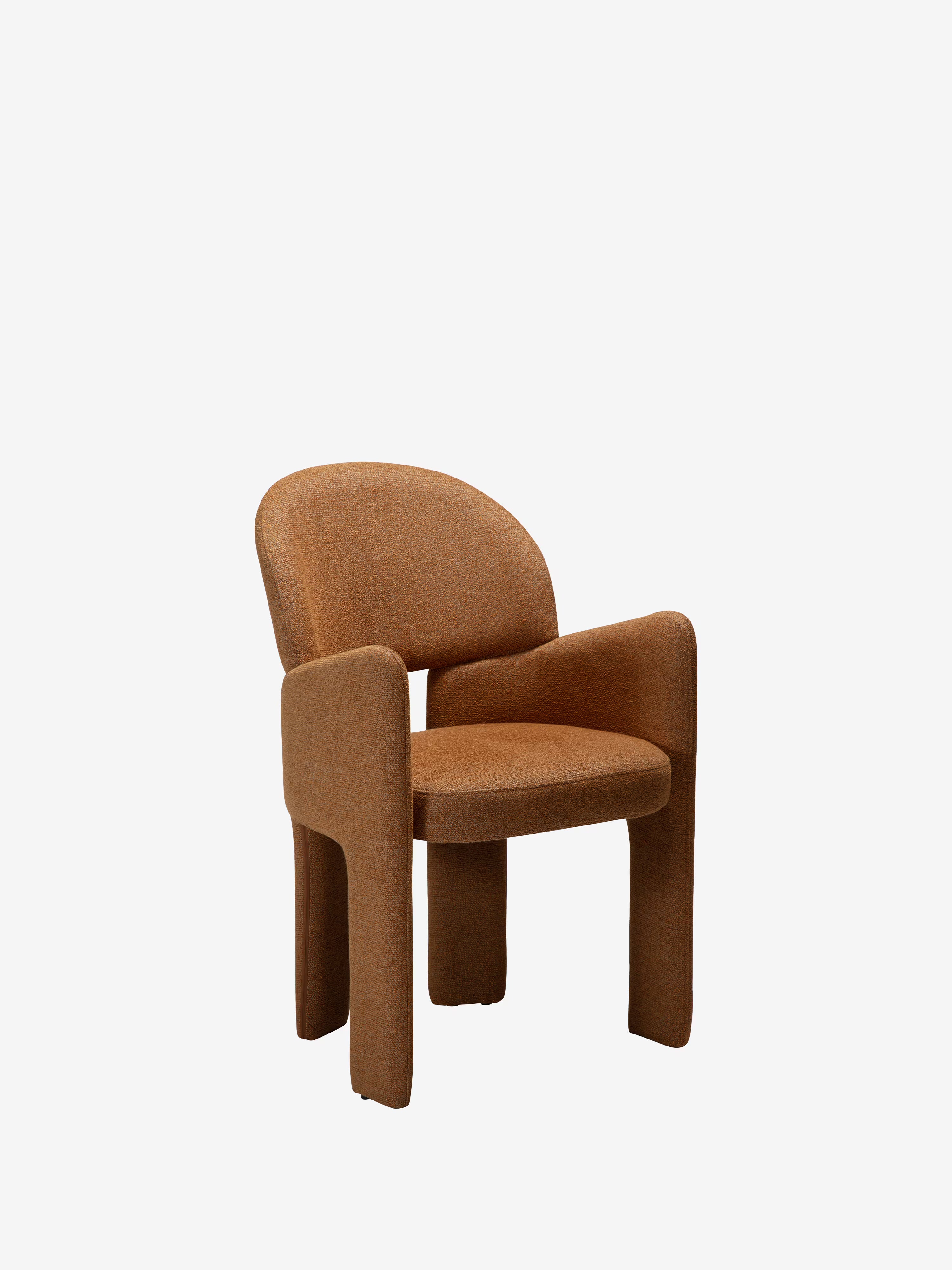 Aole silla en bouclé de diseño escultórico - sillón para comedor en varios colores