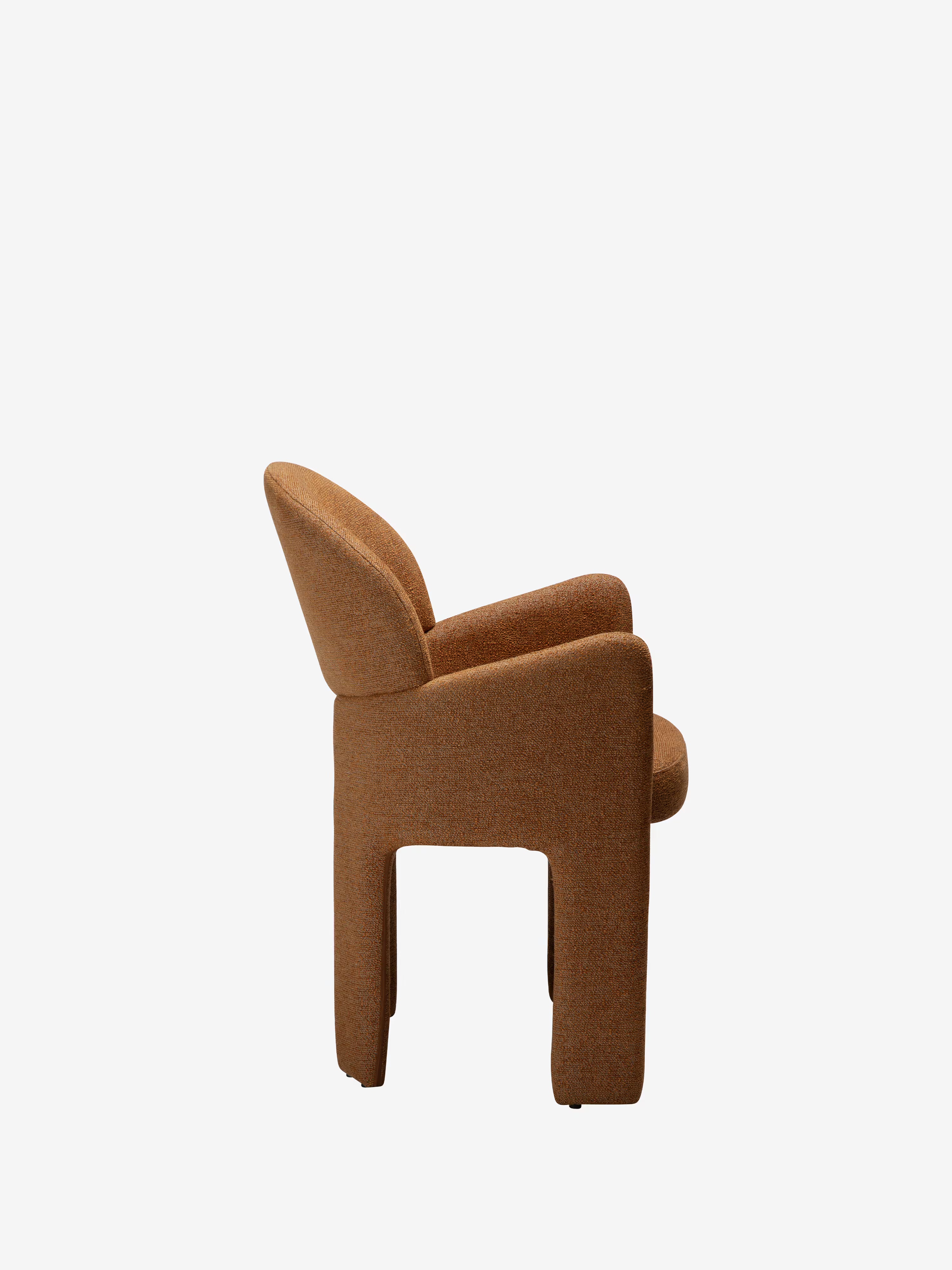 Aole silla en bouclé de diseño escultórico - sillón para comedor en varios colores