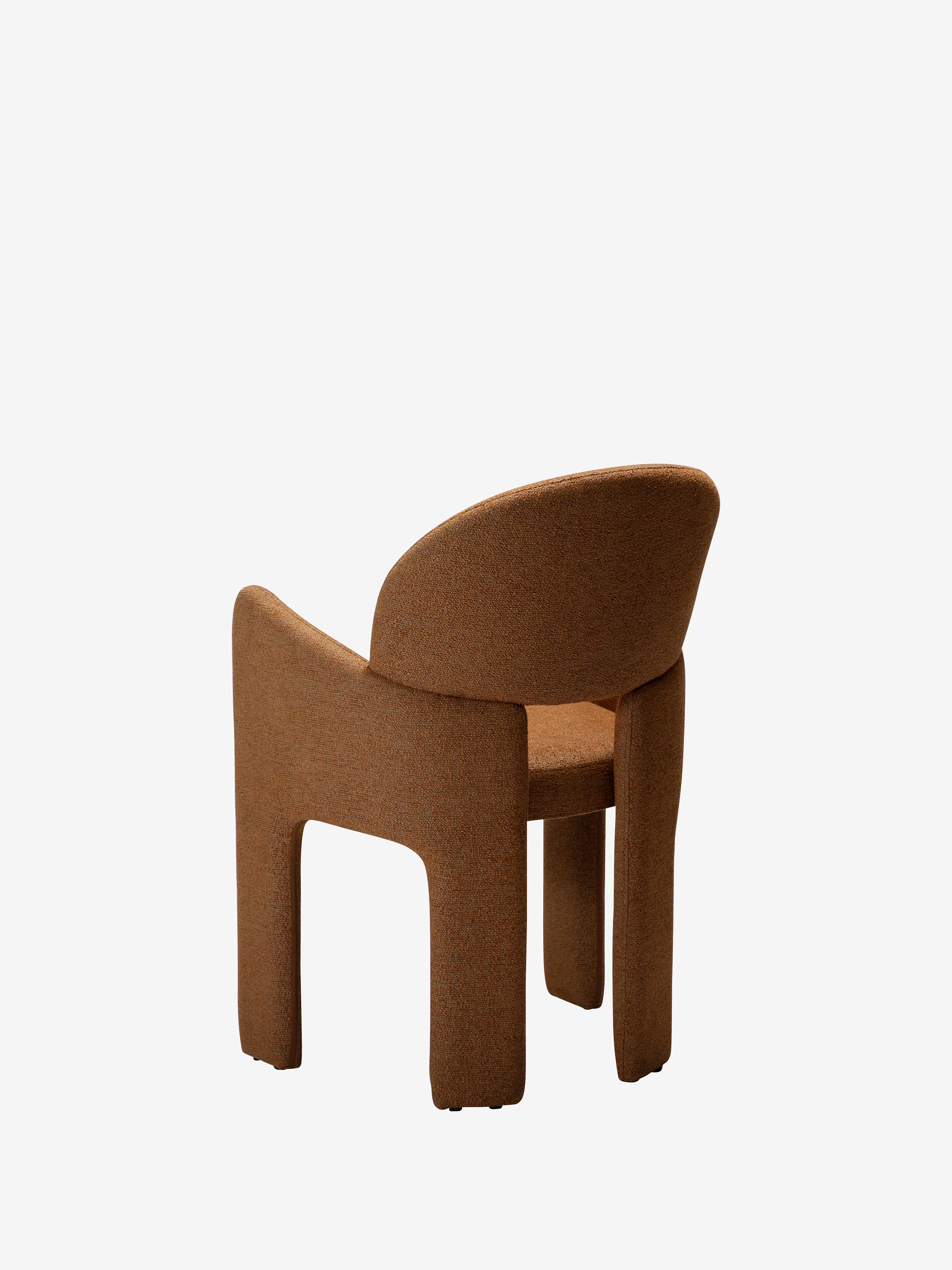 Aole silla en bouclé de diseño escultórico - sillón para comedor en varios colores