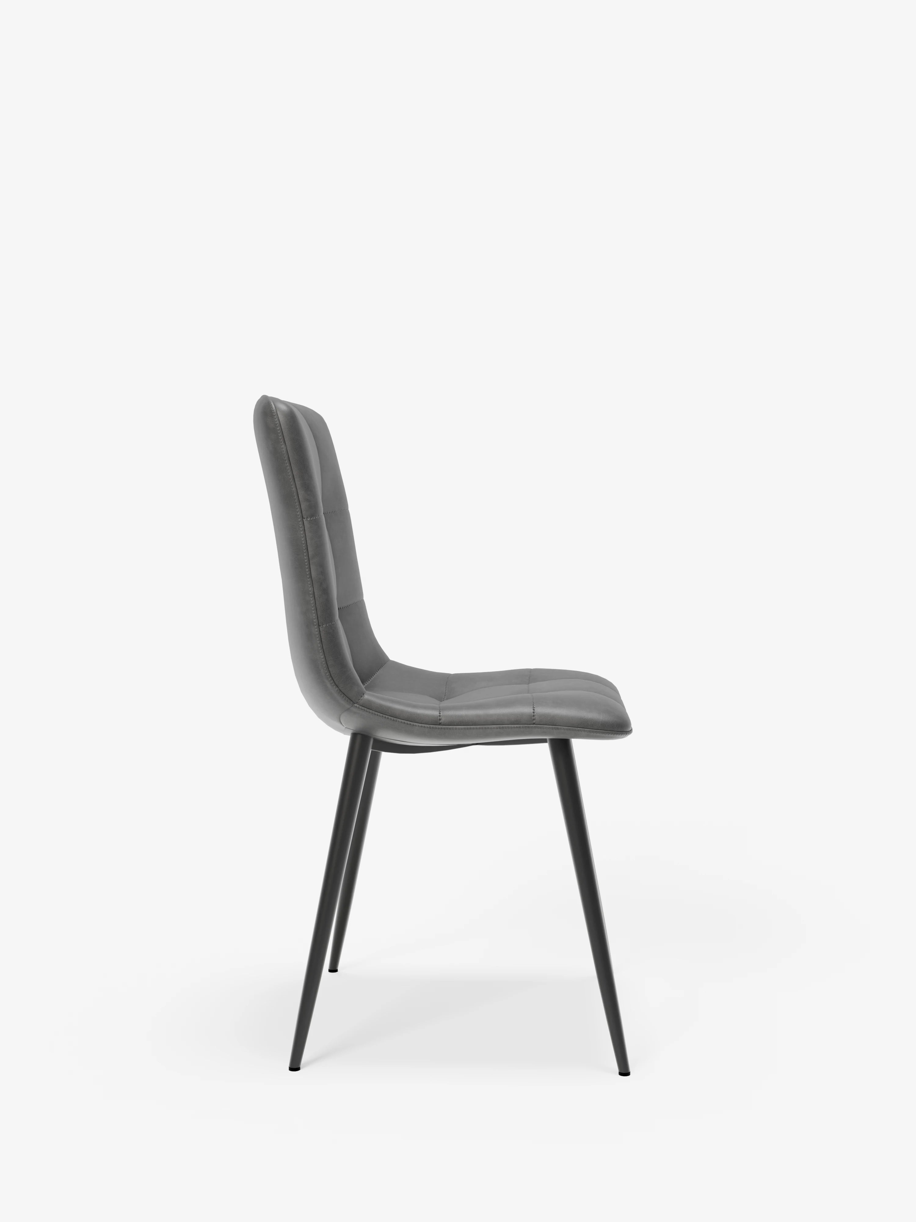 Arca silla de ecopiel antracita con patas de metal pintado negro