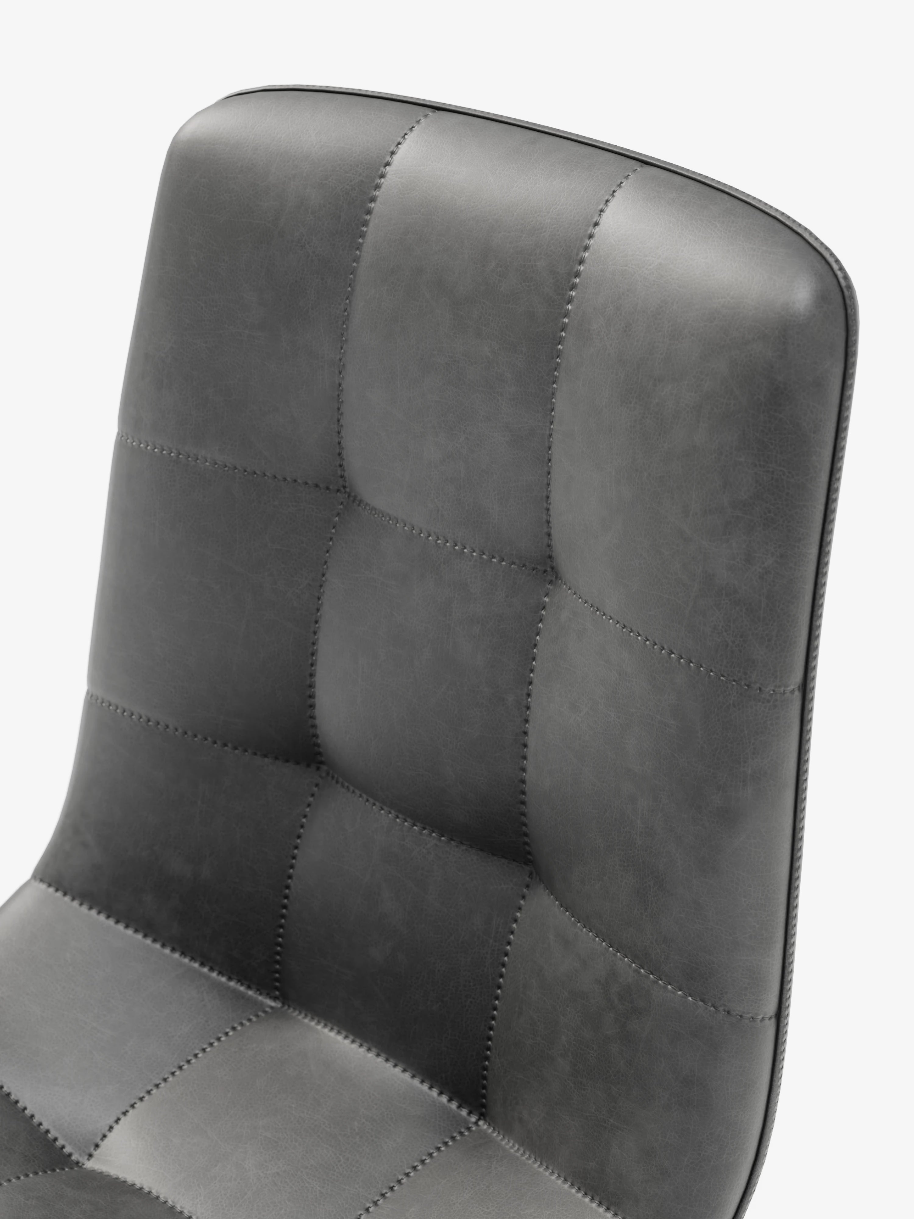 Arca silla de ecopiel antracita con patas de metal pintado negro