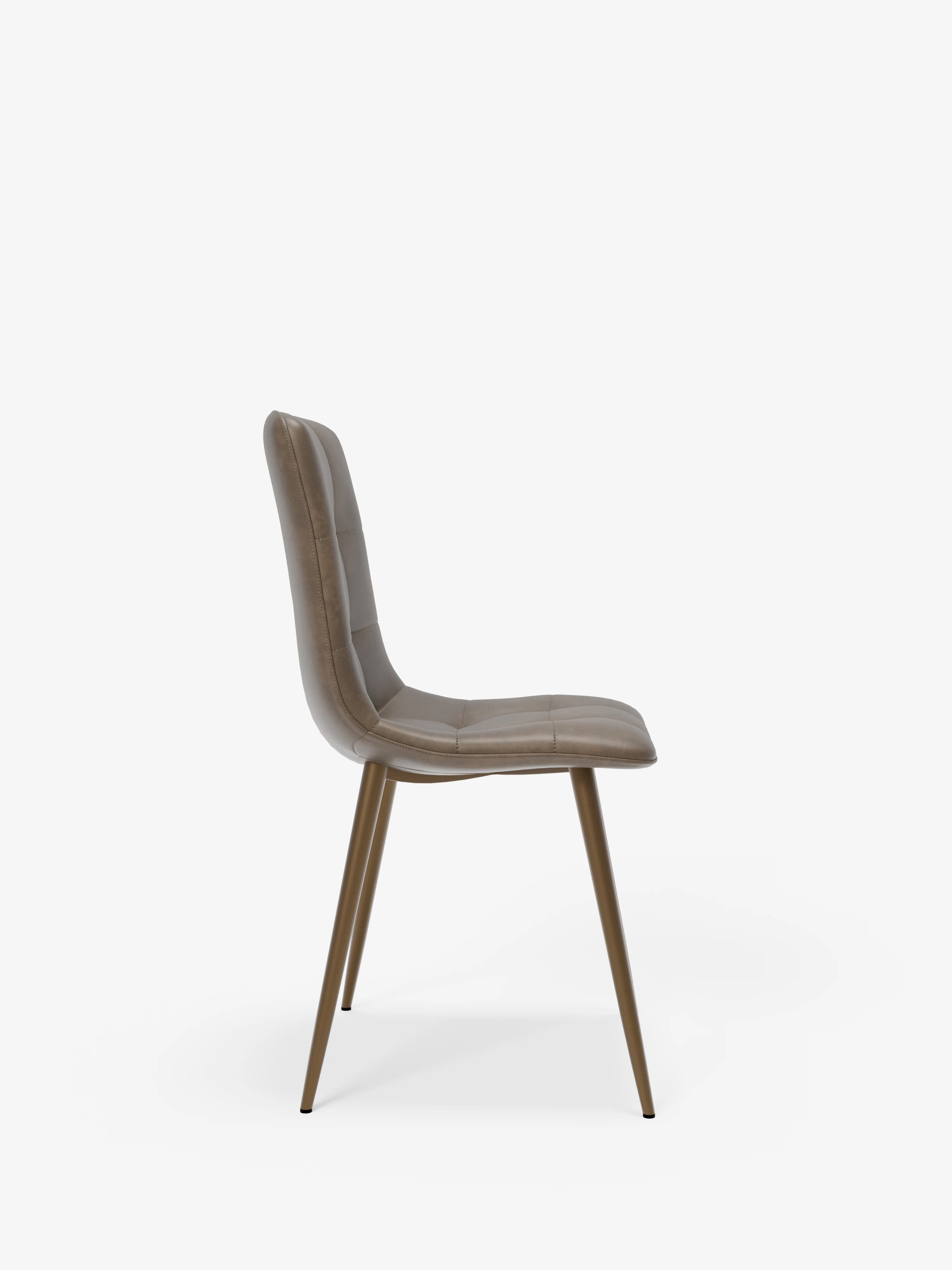 Arca silla de ecopiel marrón con patas de metal pintado marrón