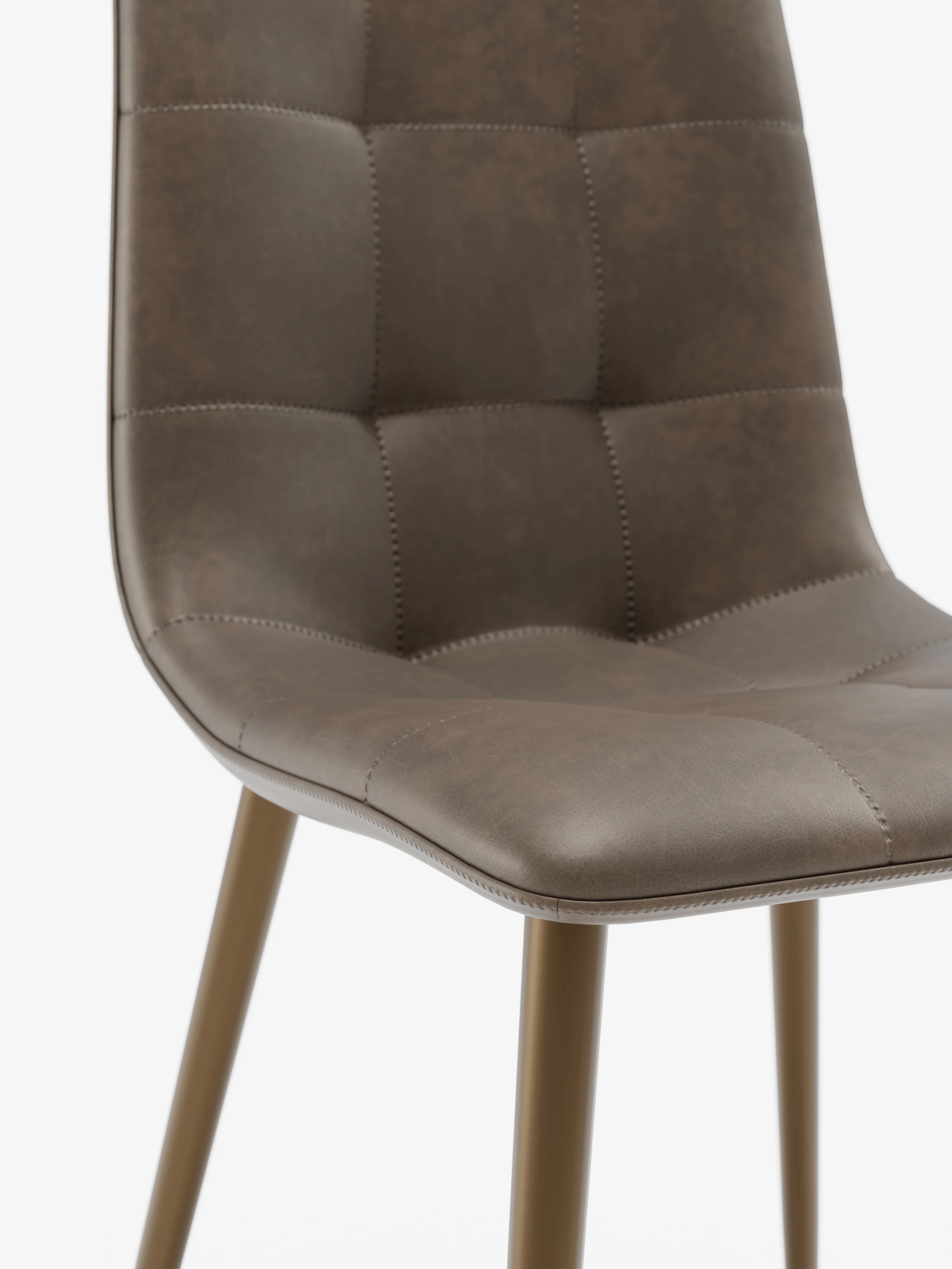 Arca silla de ecopiel marrón con patas de metal pintado marrón
