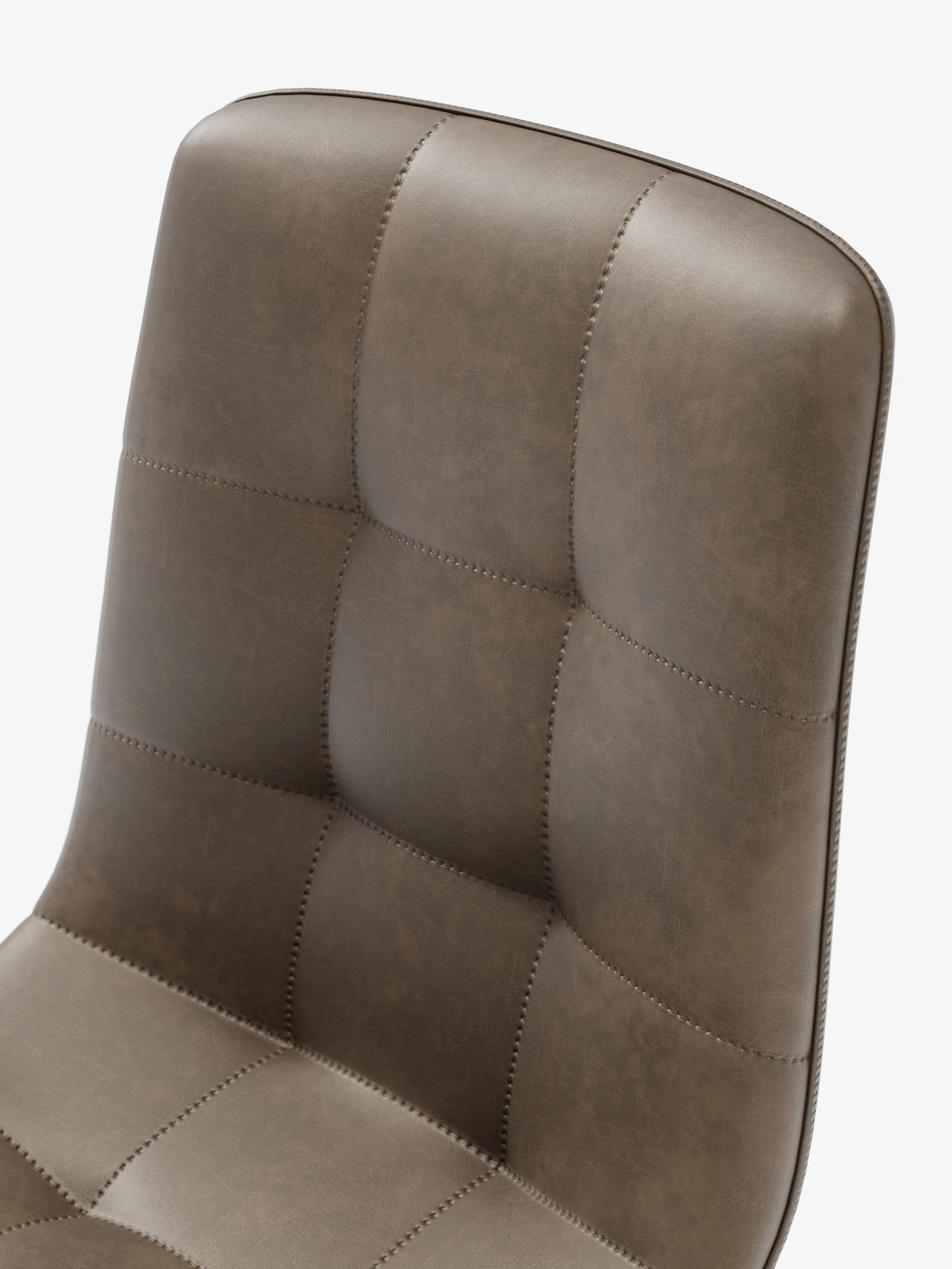 Arca silla de ecopiel marrón con patas de metal pintado marrón