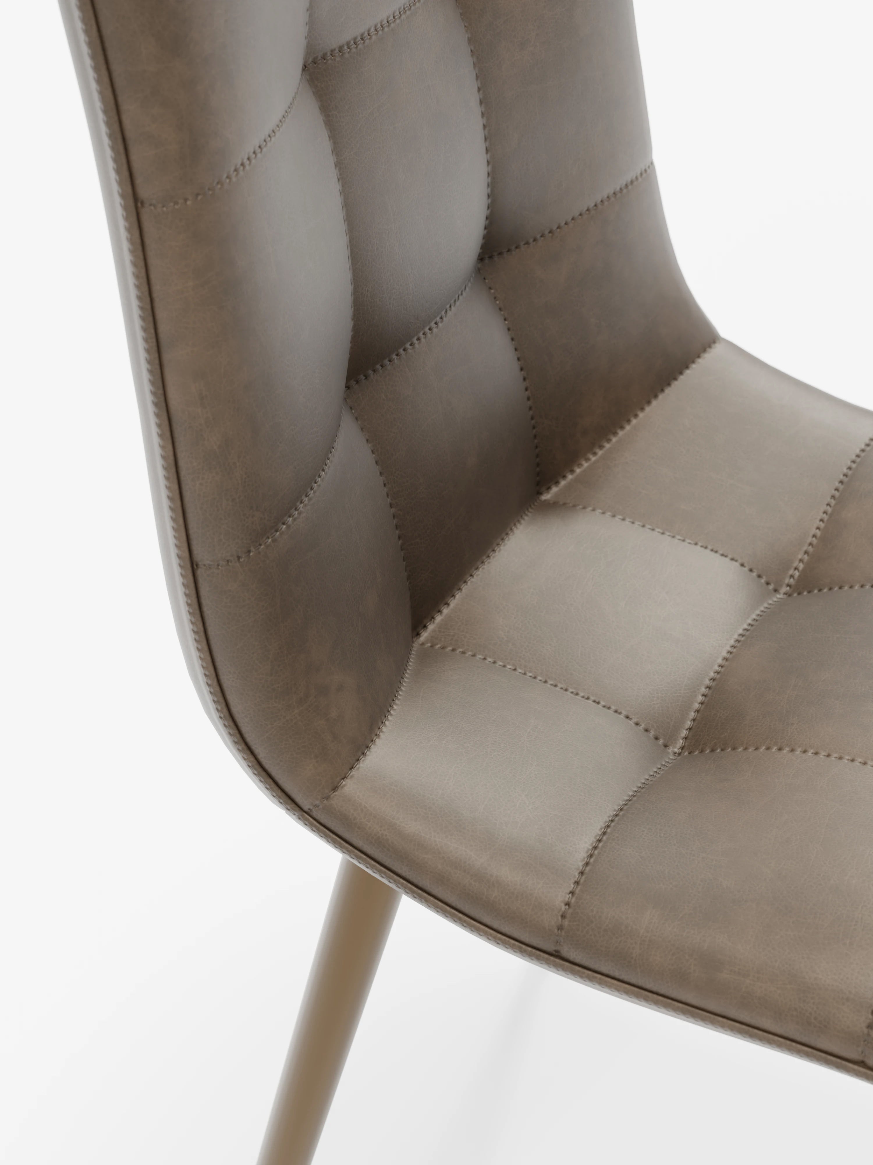 Arca silla de ecopiel marrón con patas de metal pintado marrón