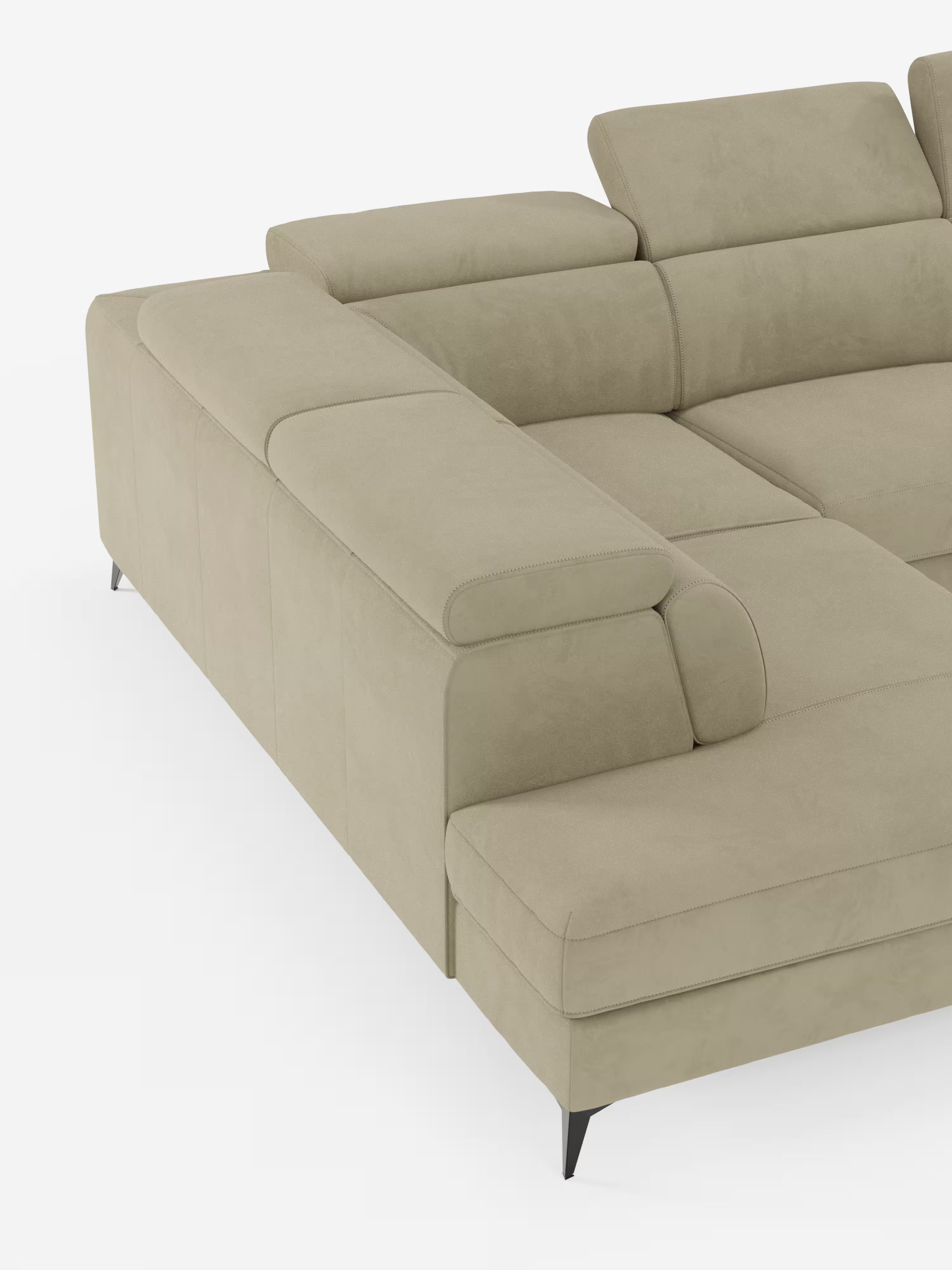 Arcos sofá rinconero con reposacabezas reclinables – asientos extraíbles o relax eléctrico en microfibra antimanchas
