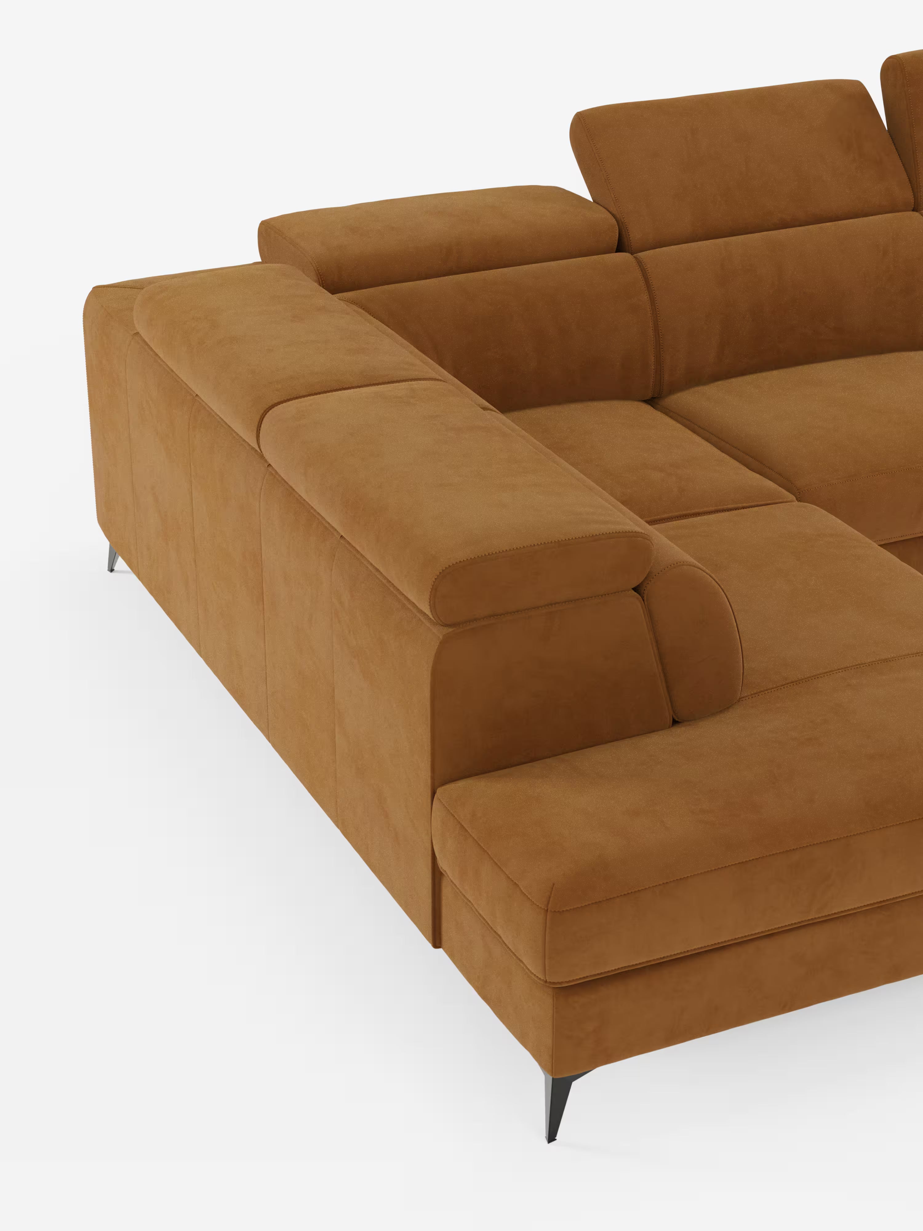 Arcos sofá rinconero con reposacabezas reclinables – asientos extraíbles o relax eléctrico en microfibra antimanchas