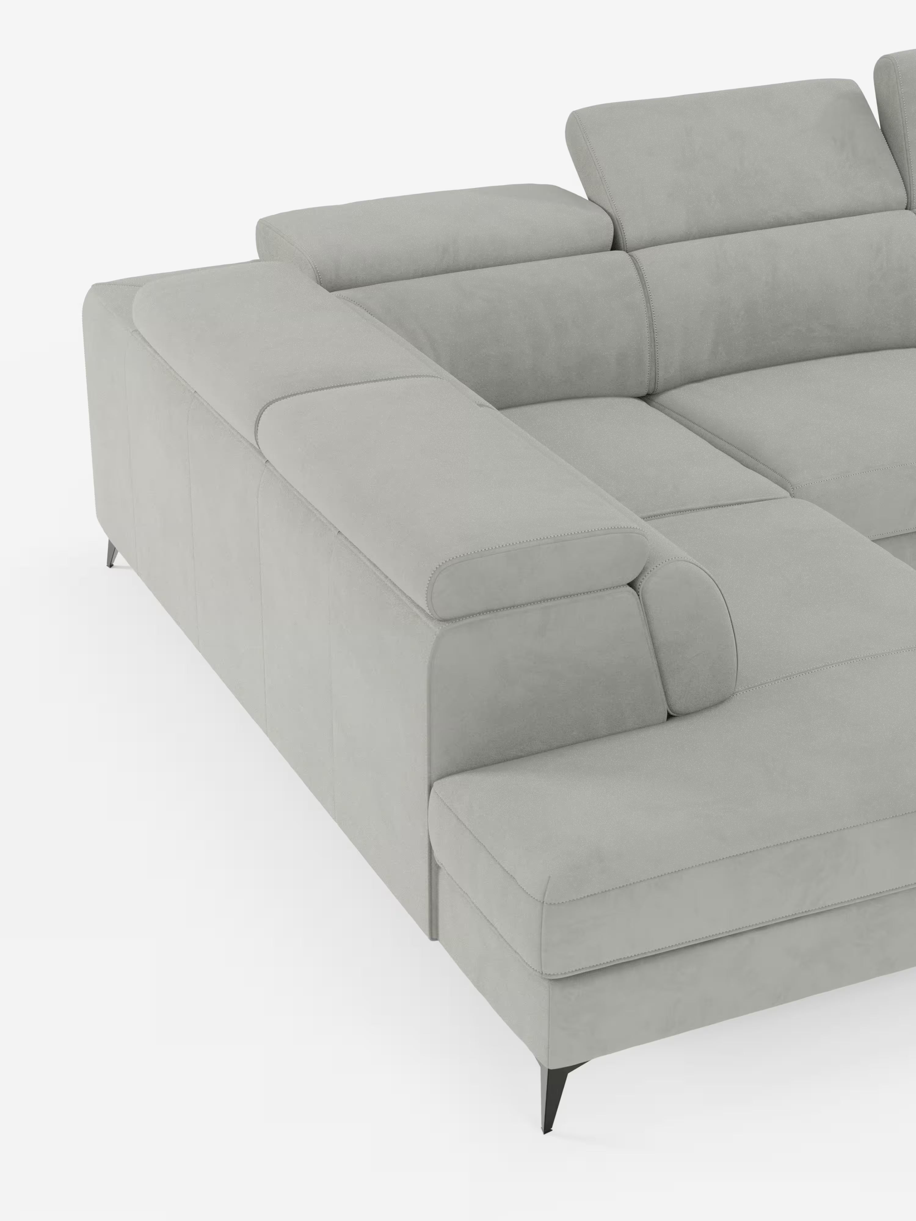 Arcos sofá rinconero con reposacabezas reclinables – asientos extraíbles o relax eléctrico en microfibra antimanchas