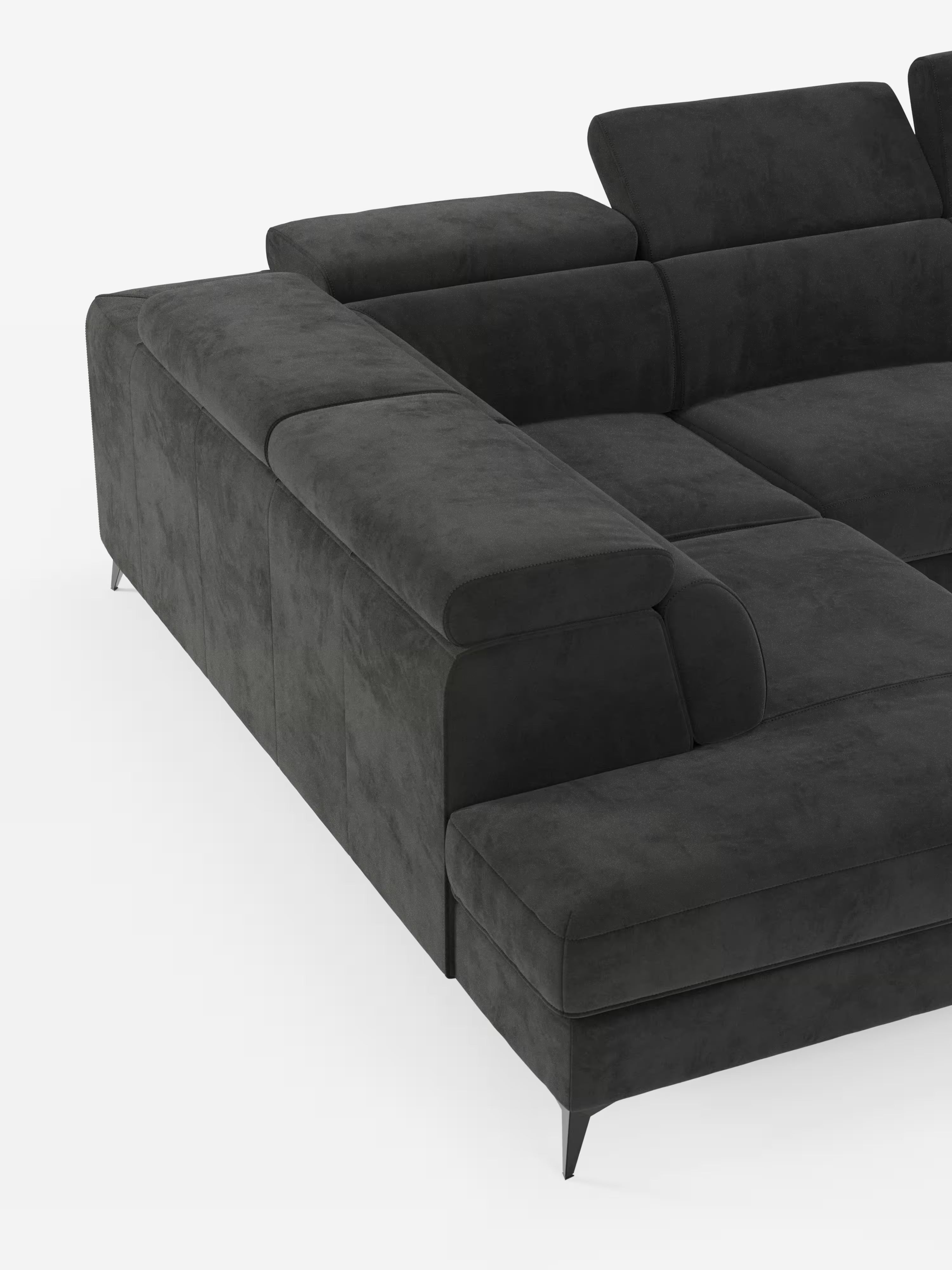 Arcos sofá rinconero con reposacabezas reclinables – asientos extraíbles o relax eléctrico en microfibra antimanchas