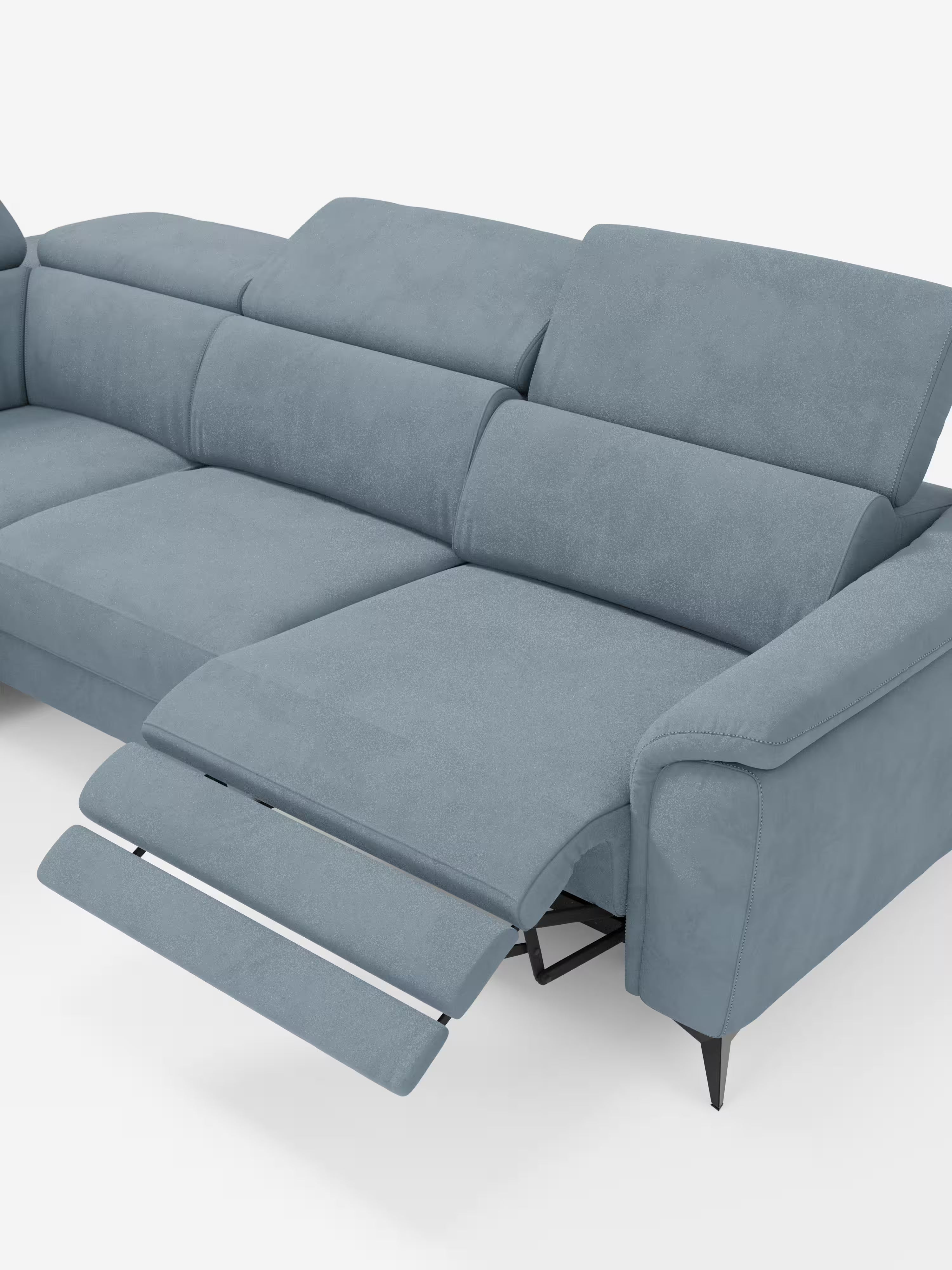 Arcos sofá rinconero con reposacabezas reclinables – asientos extraíbles o relax eléctrico en microfibra antimanchas