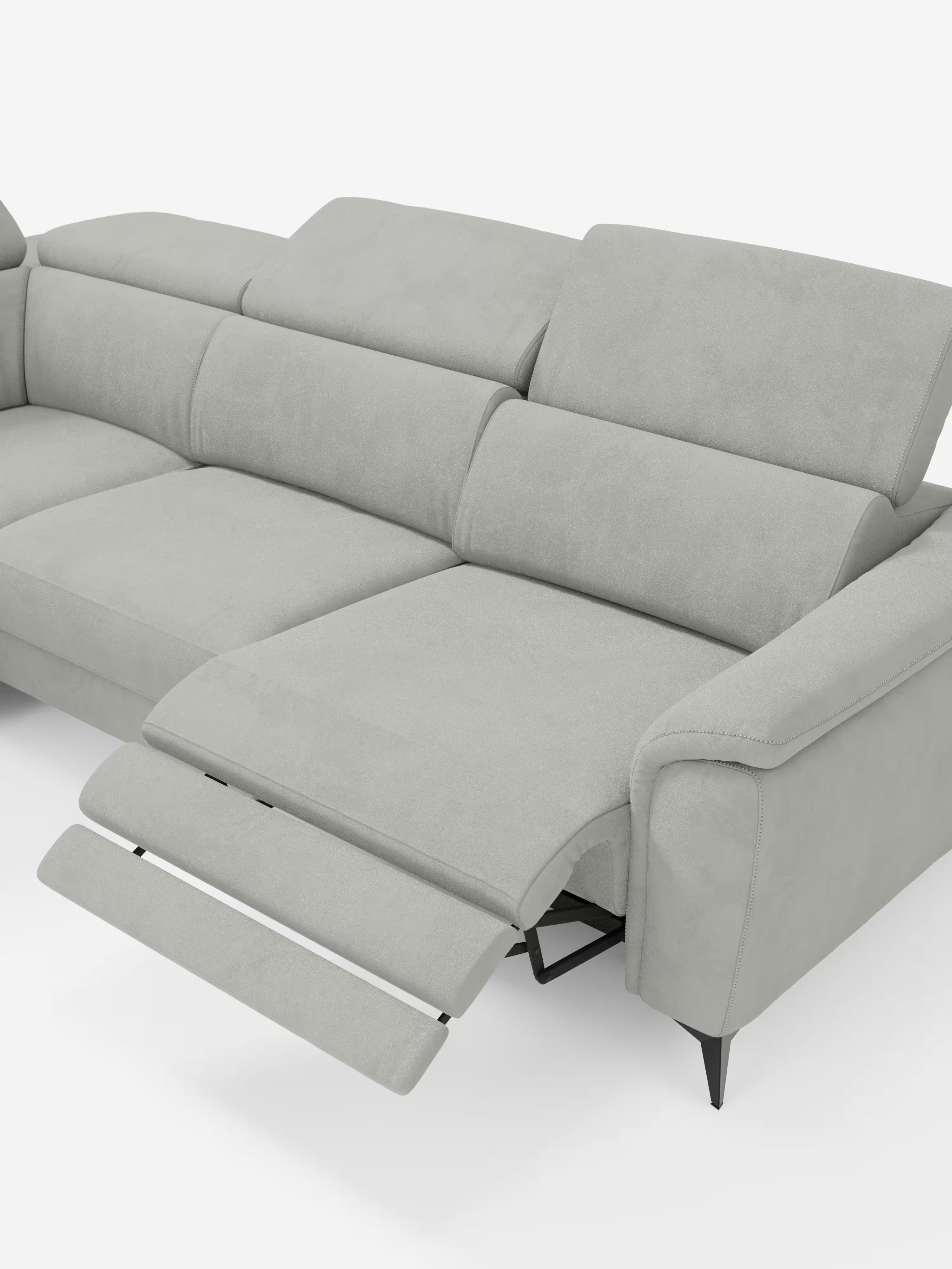 Arcos sofá rinconero con reposacabezas reclinables – asientos extraíbles o relax eléctrico en microfibra antimanchas
