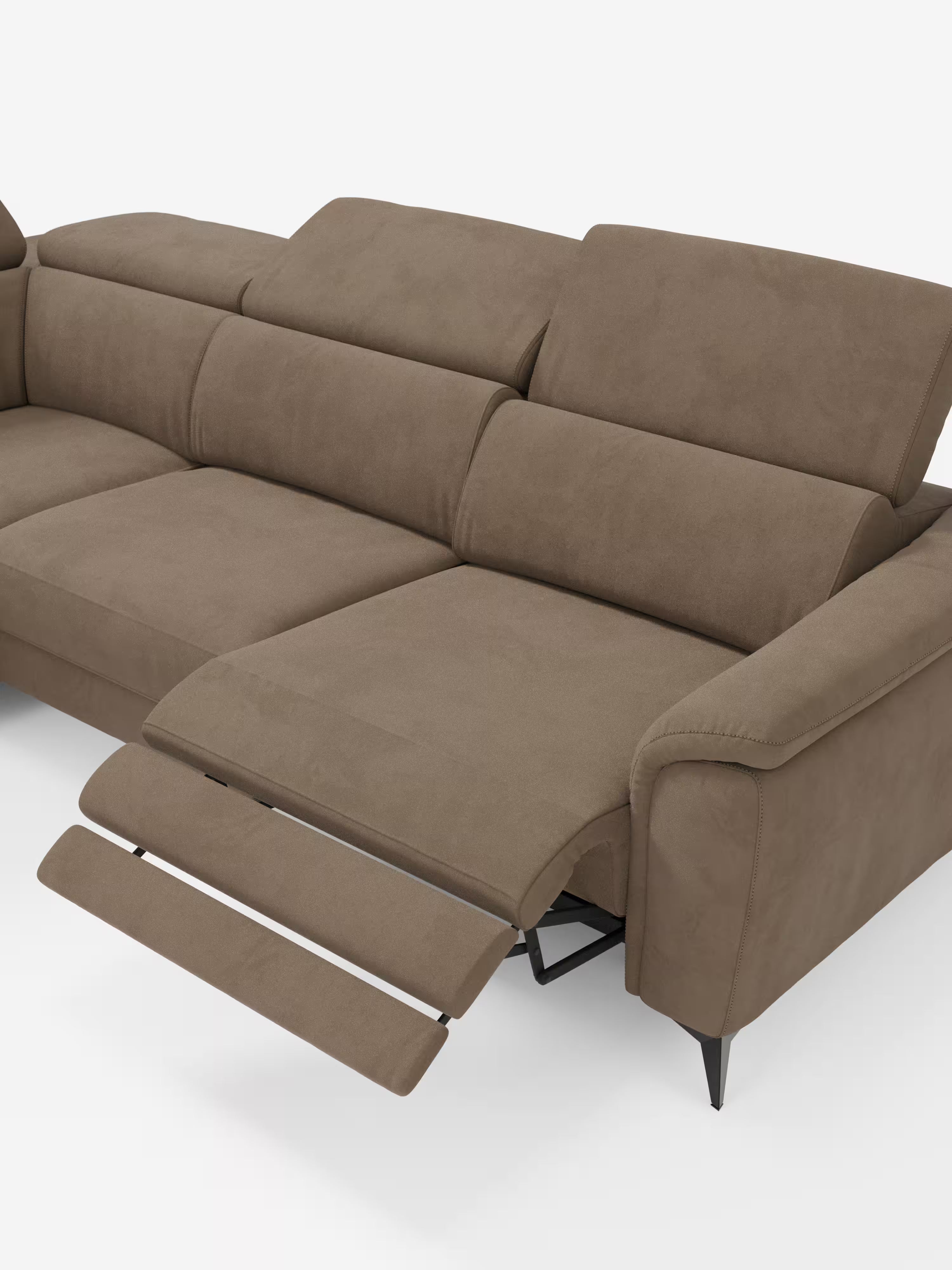 Arcos sofá rinconero con reposacabezas reclinables – asientos extraíbles o relax eléctrico en microfibra antimanchas