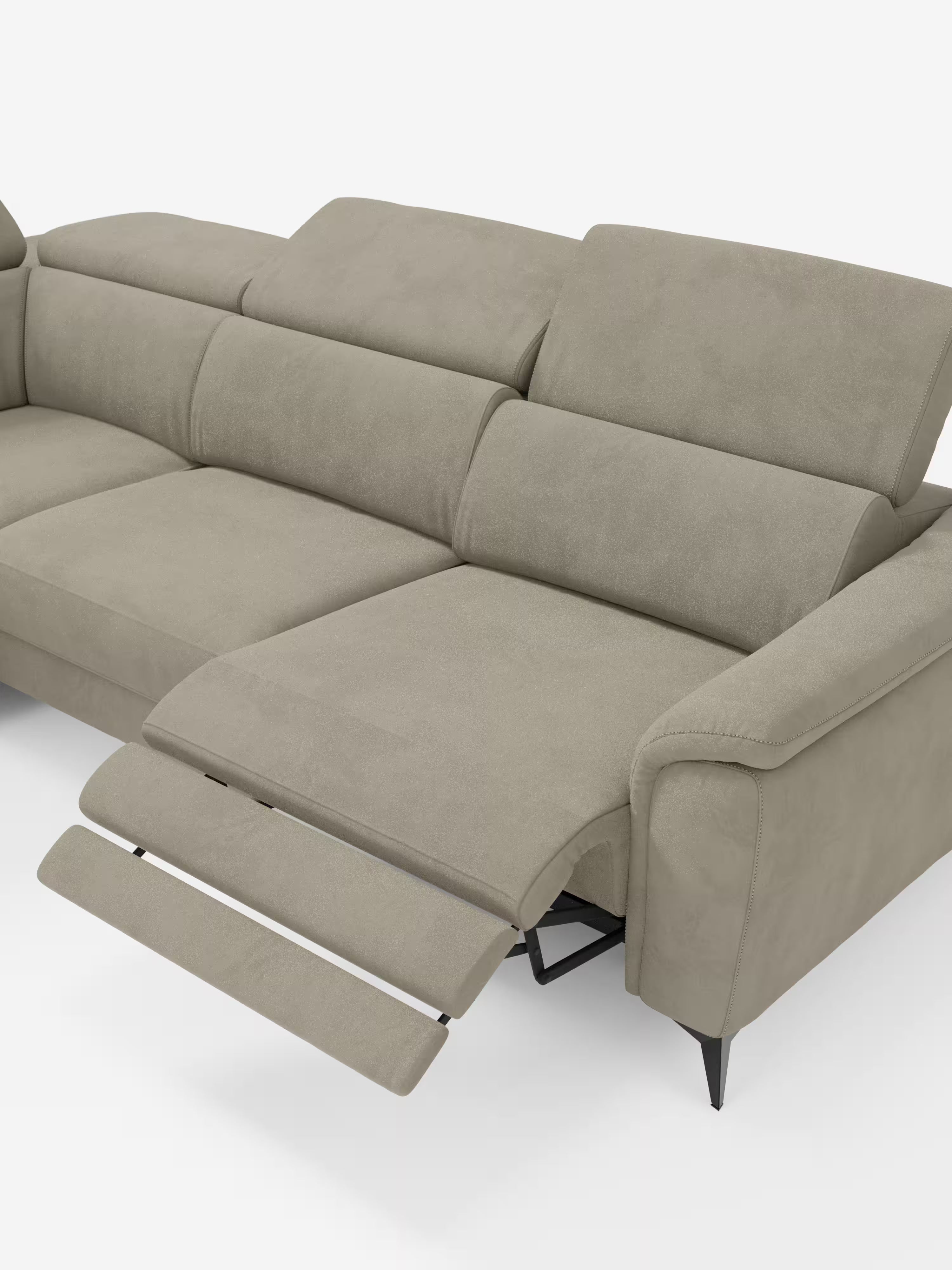 Arcos sofá rinconero con reposacabezas reclinables – asientos extraíbles o relax eléctrico en microfibra antimanchas