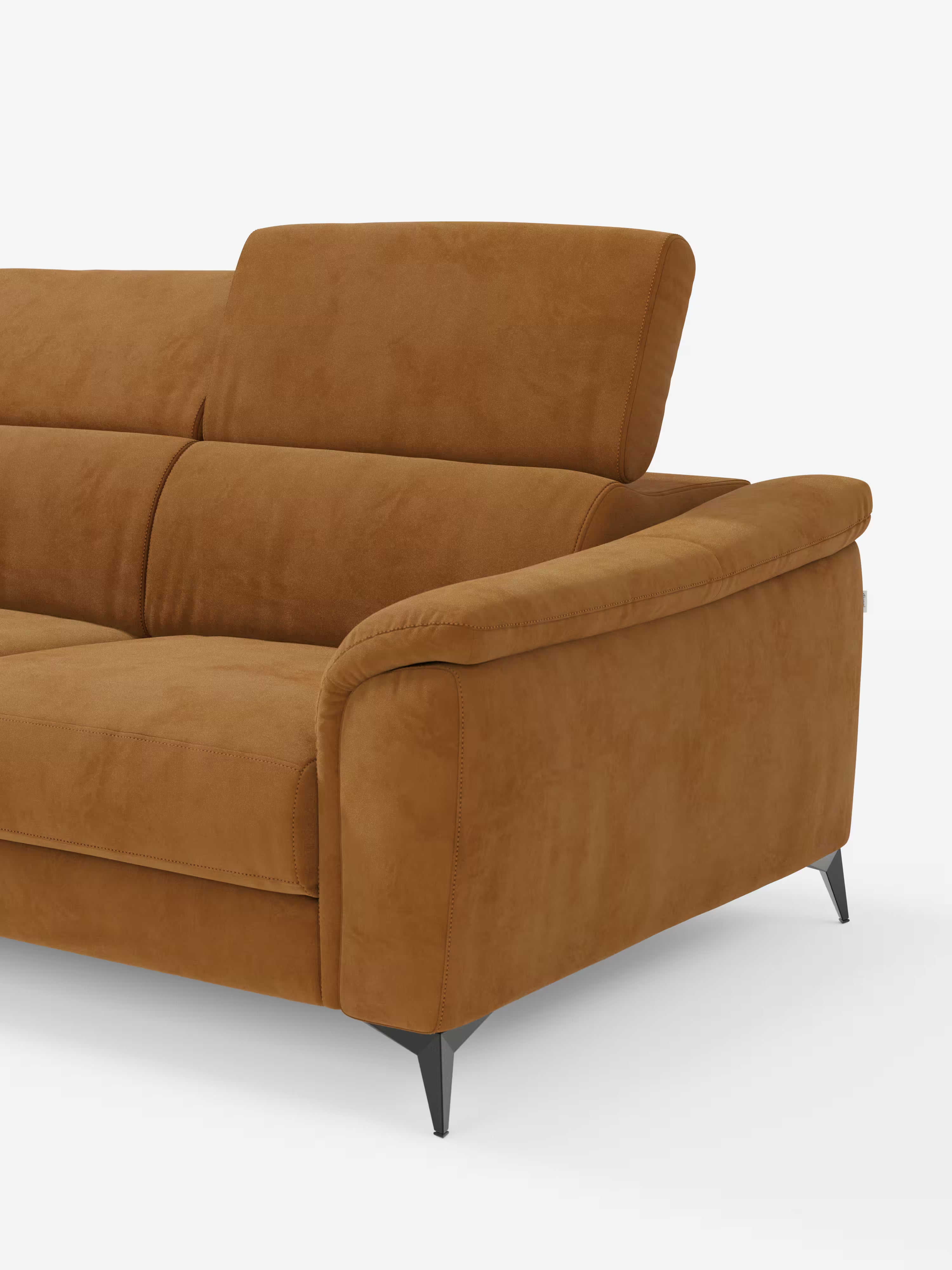 Arcos sofá con península – reposacabezas reclinables, asientos extraíbles o relax eléctrico en microfibra antimanchas