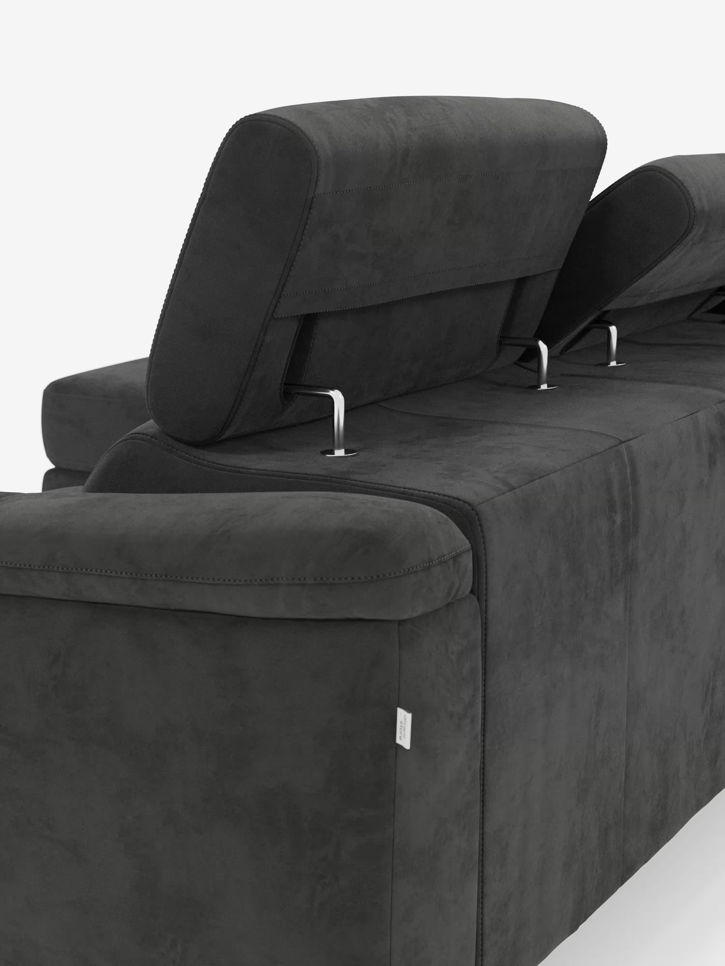 Arcos sofá con península – reposacabezas reclinables, asientos extraíbles o relax eléctrico en microfibra antimanchas