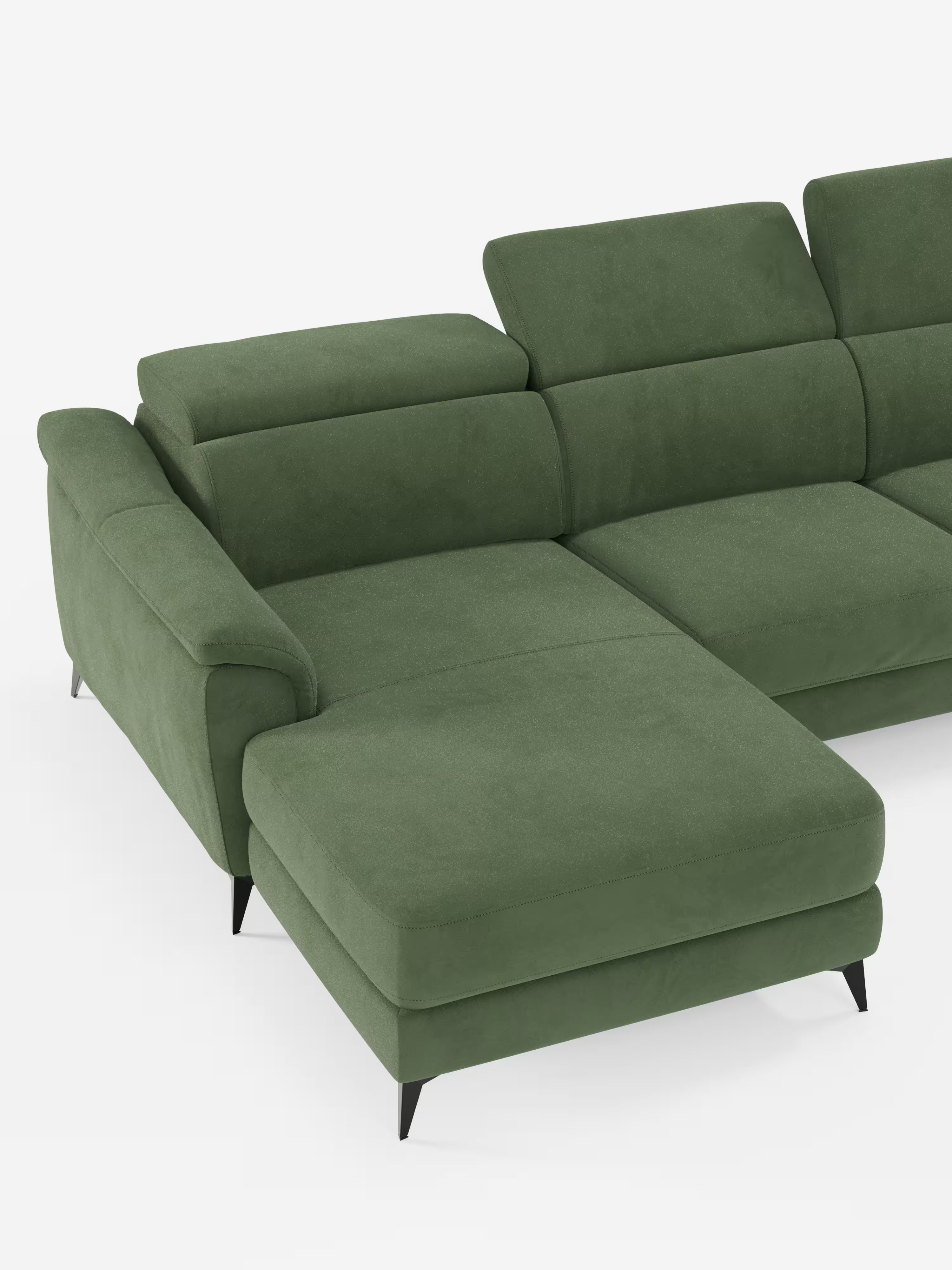 Arcos sofá con península – reposacabezas reclinables, asientos extraíbles o relax eléctrico en microfibra antimanchas