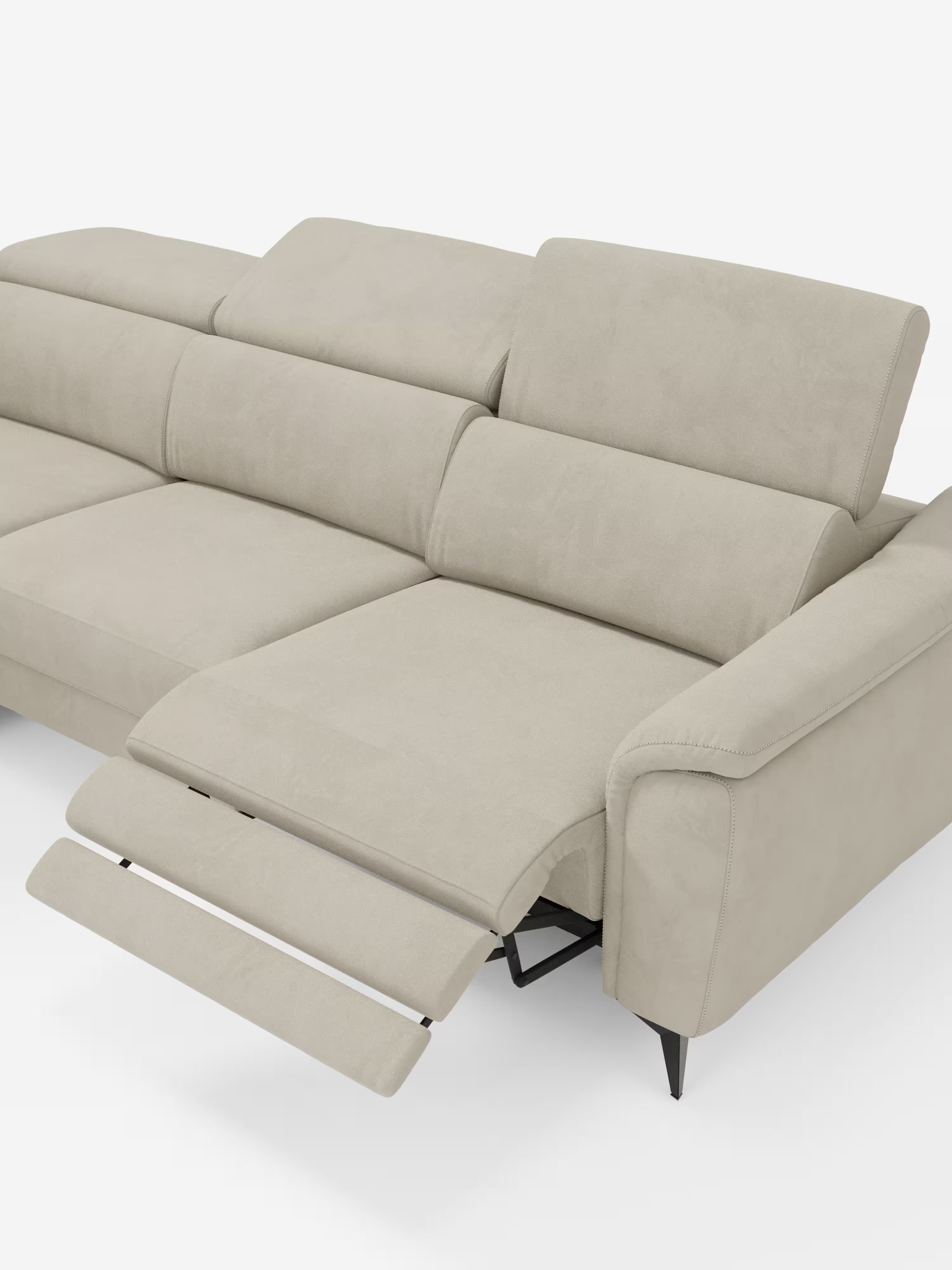 Arcos sofá con península – reposacabezas reclinables, asientos extraíbles o relax eléctrico en microfibra antimanchas