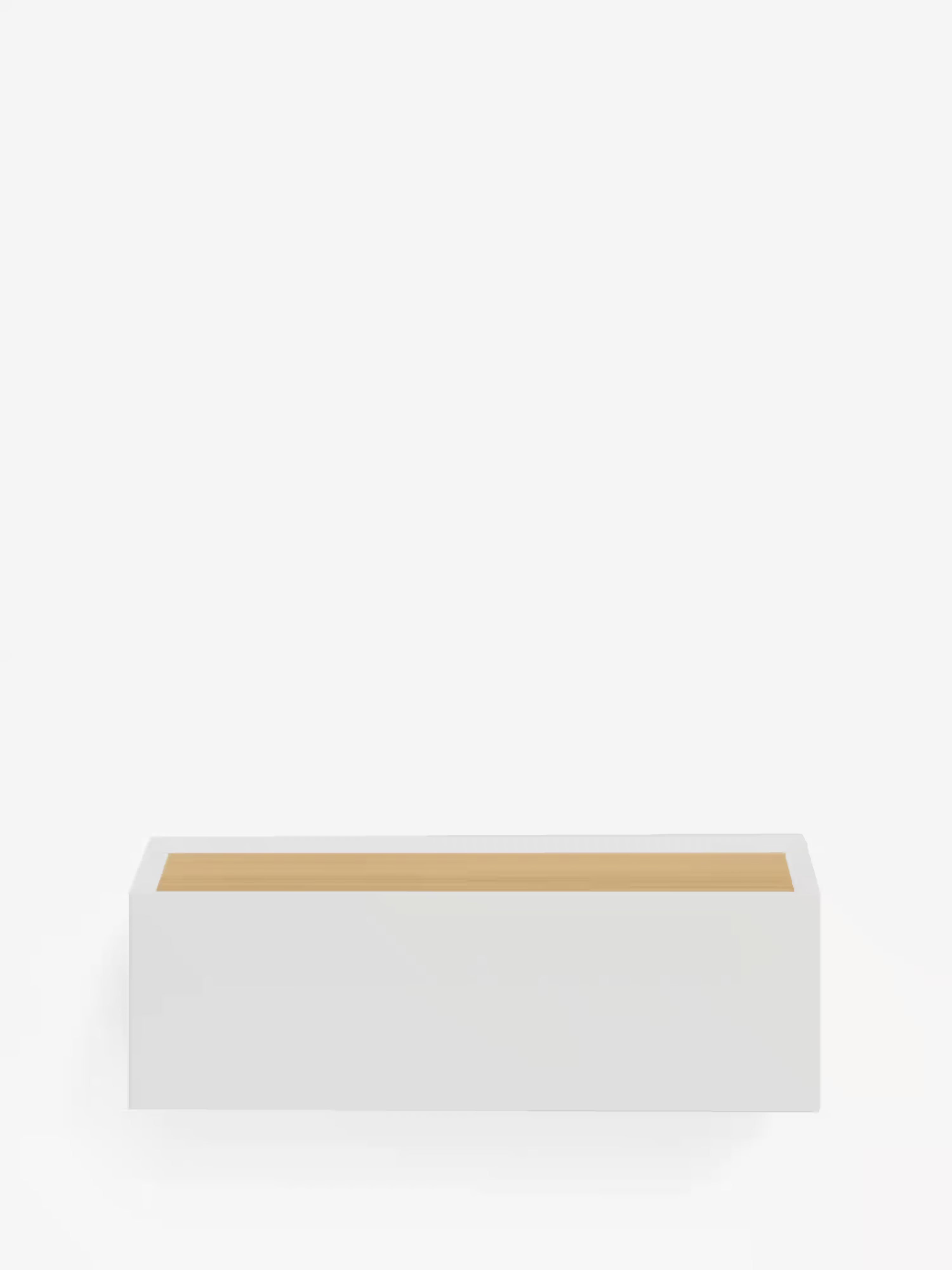 Arista suspended bedside table white with oak top - 1 drawer 50 x 16 cm